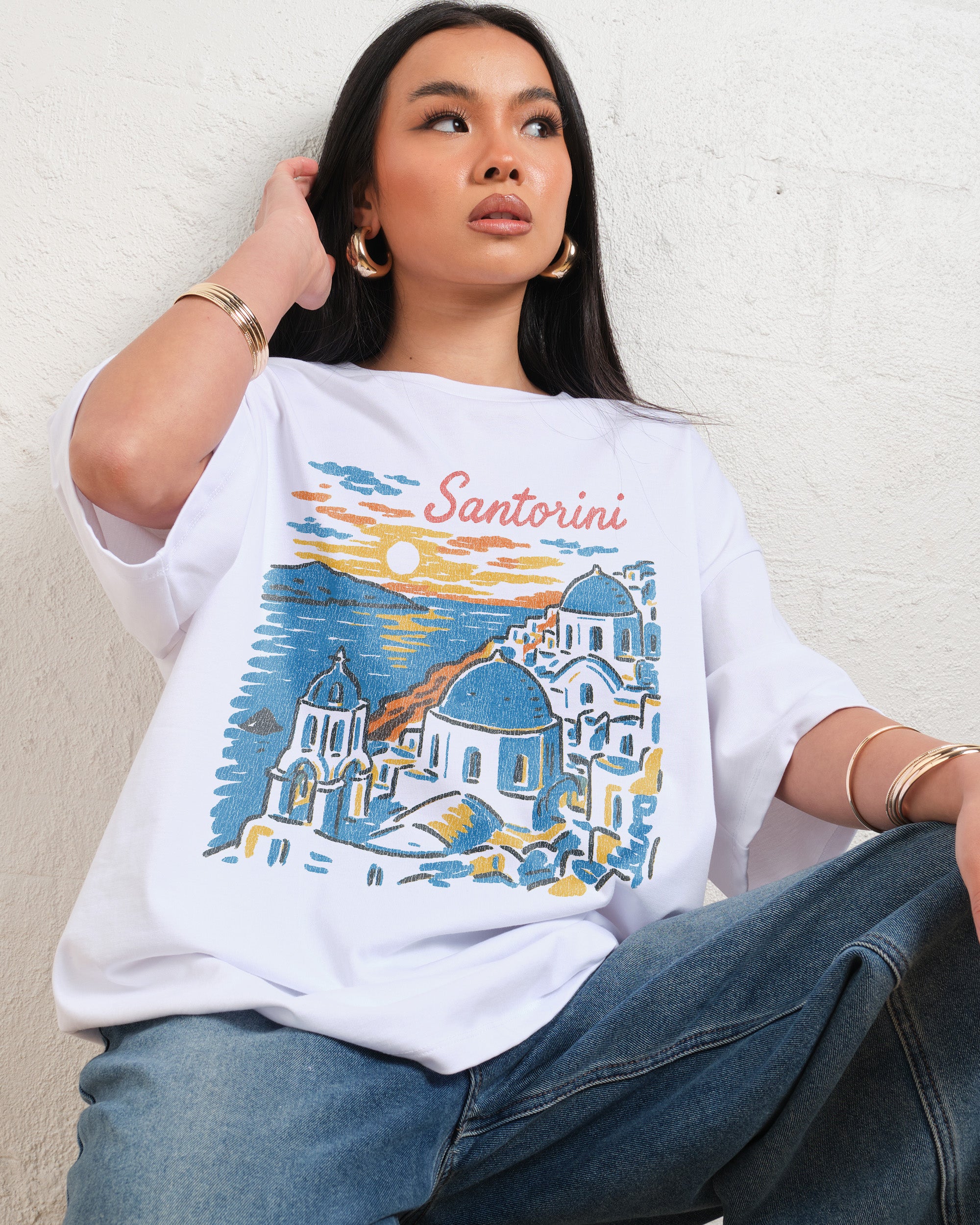 Santorini Sunset Oversized Tee Online Australia