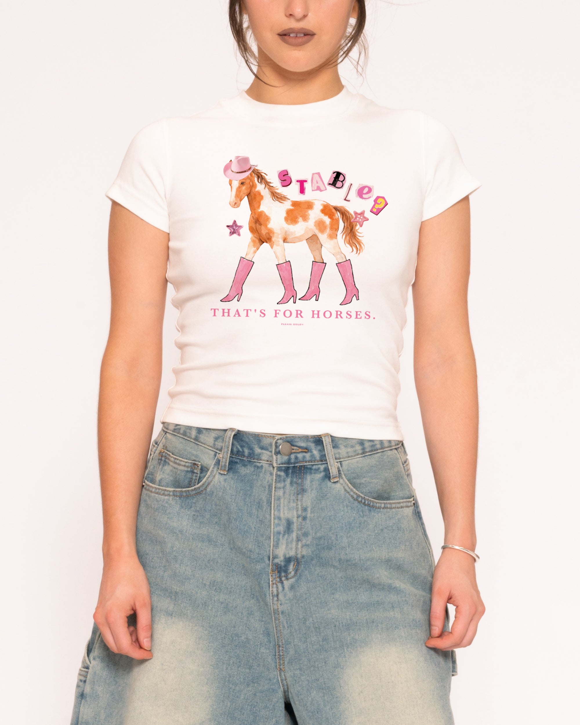 Stable? That's For Horses White Longline Baby Tee