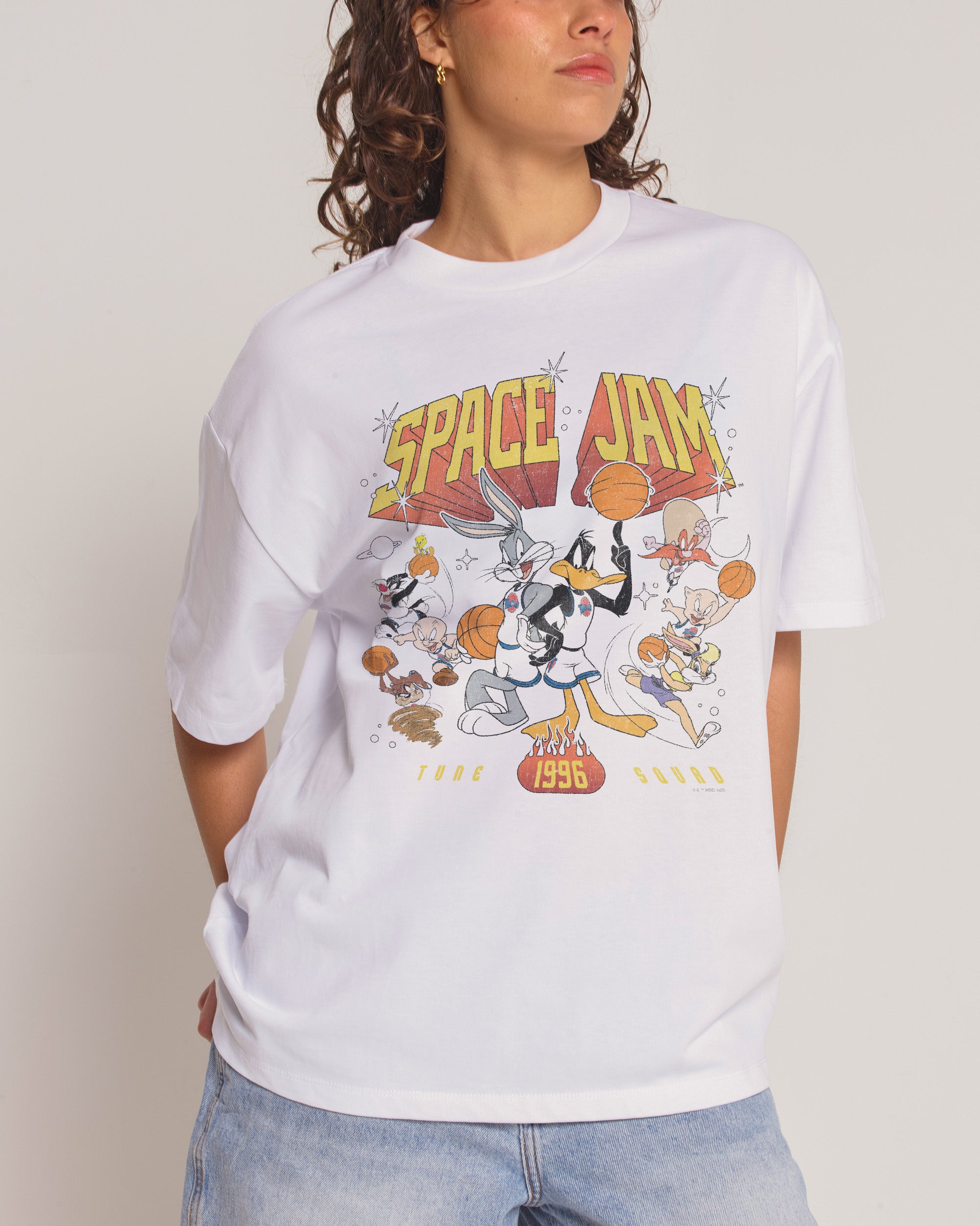 Tune Squad 1996 White Oversized Tee