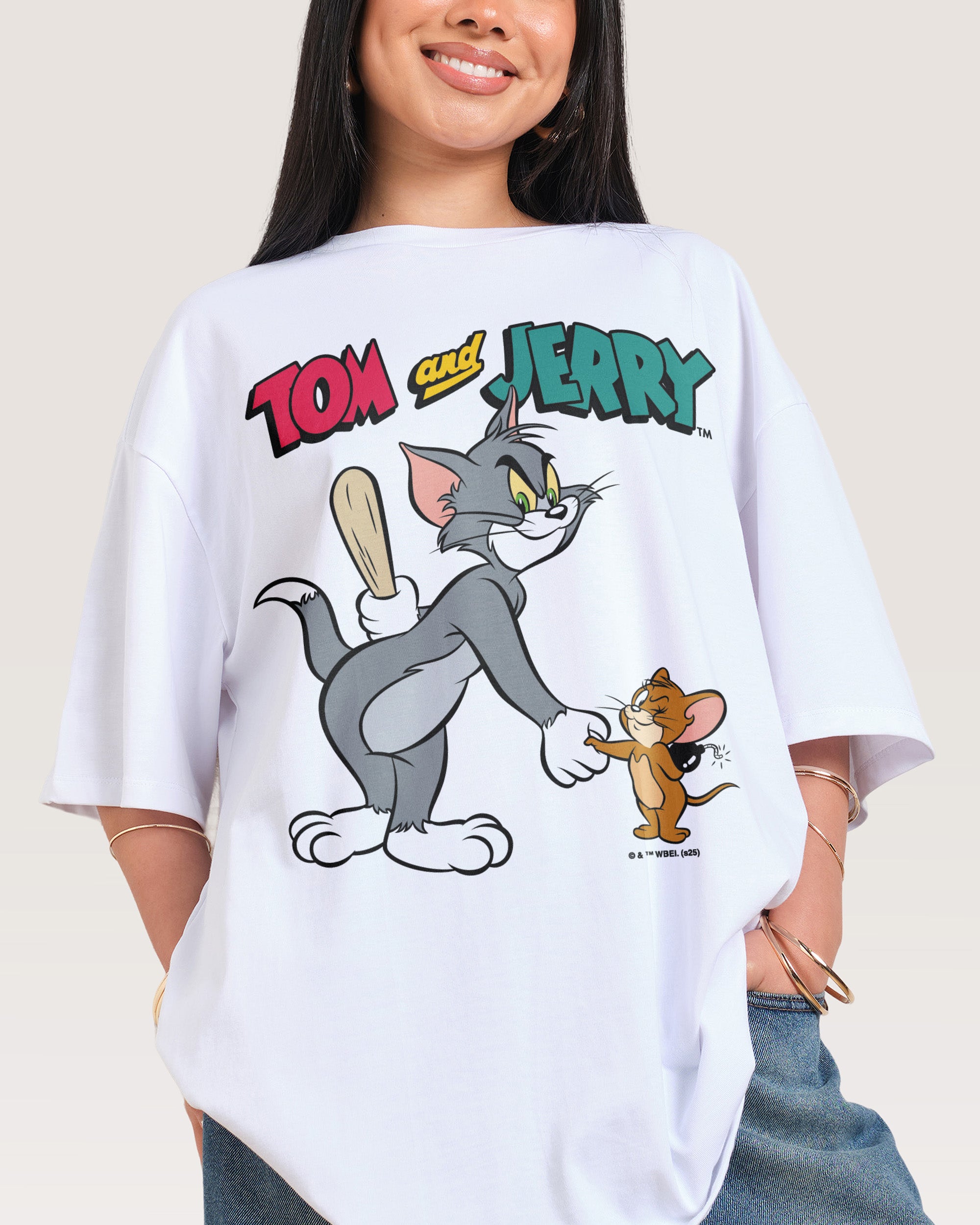 Best Friends White Oversized Tee