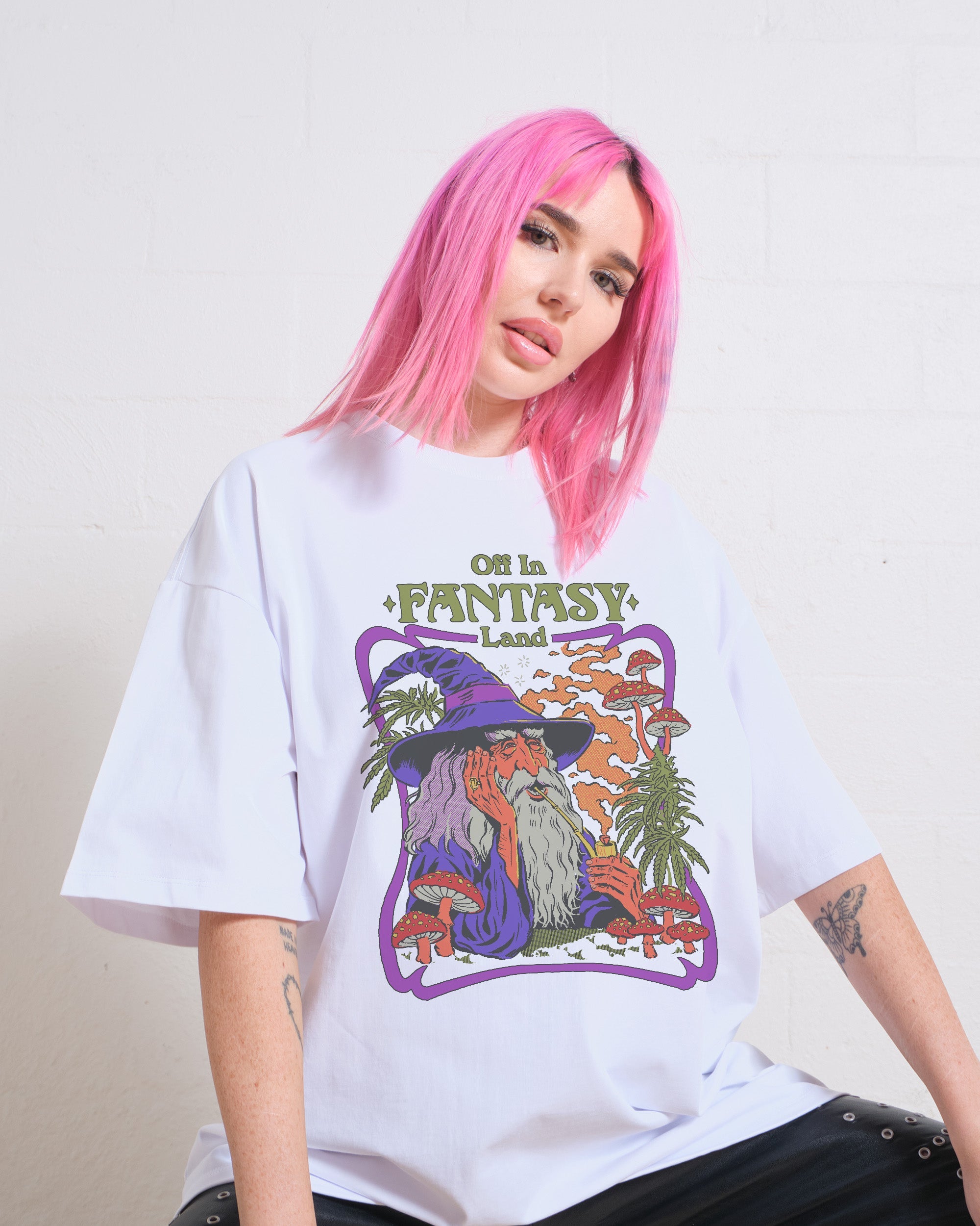 Fantasy Land Oversized Tee Australia Online White