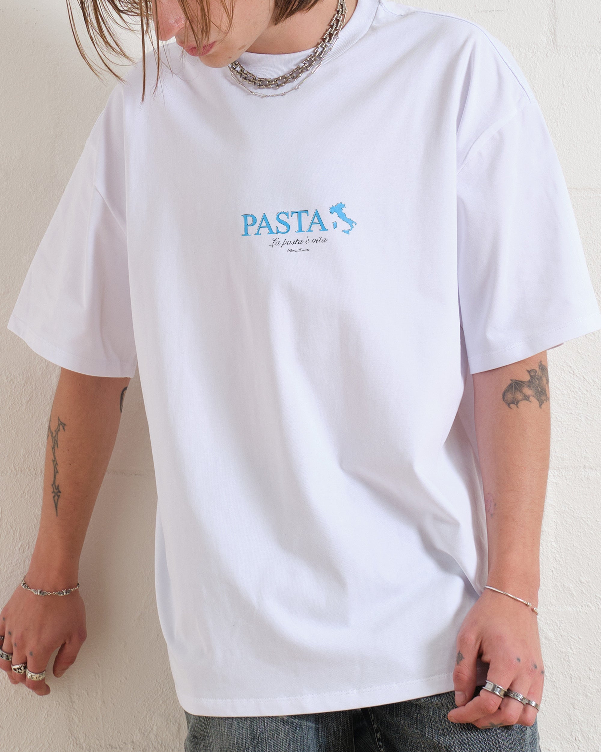 Pasta Is Life Oversized Tee Australia Online White