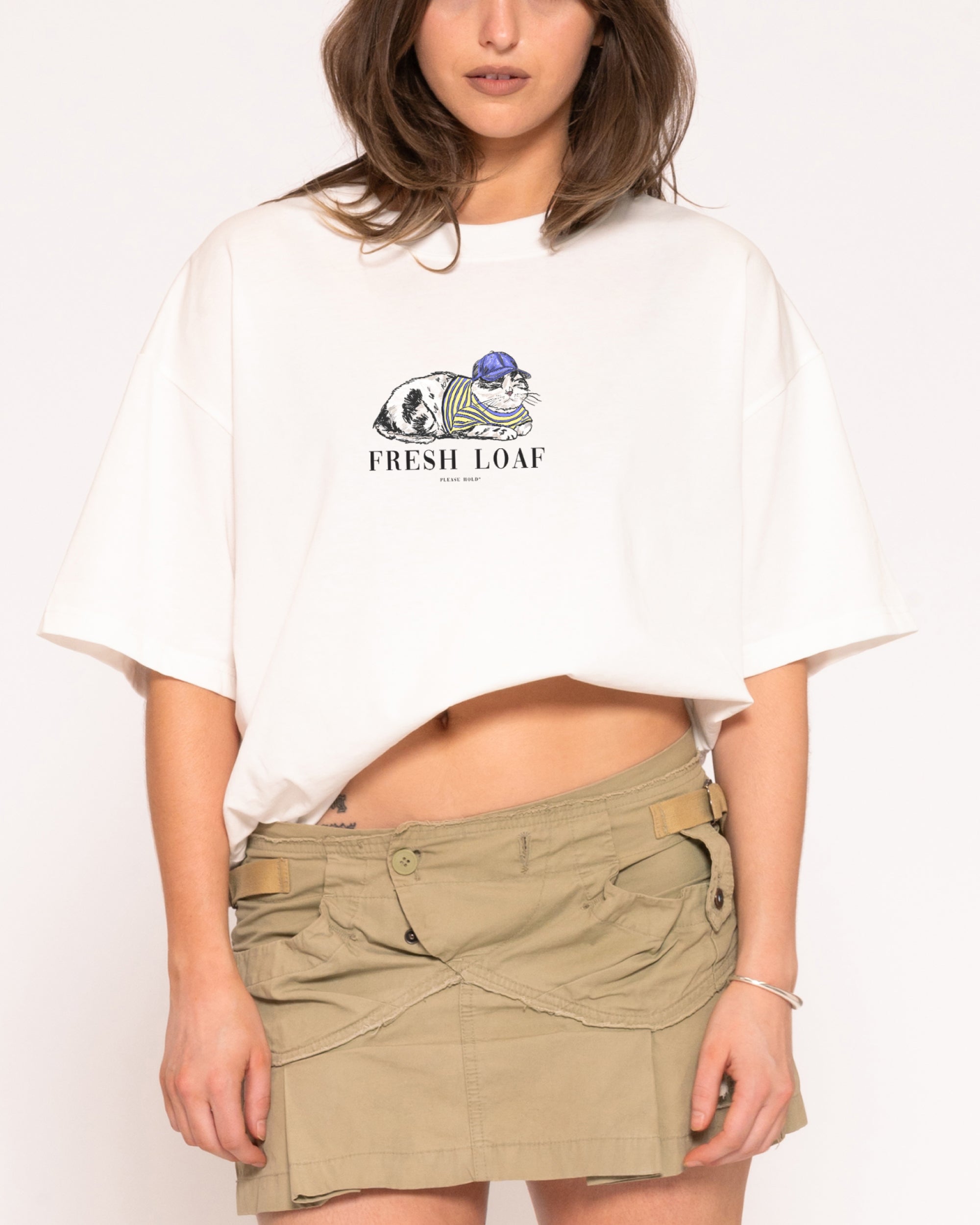Cool Fresh Loaf White Boxy Crop Tee