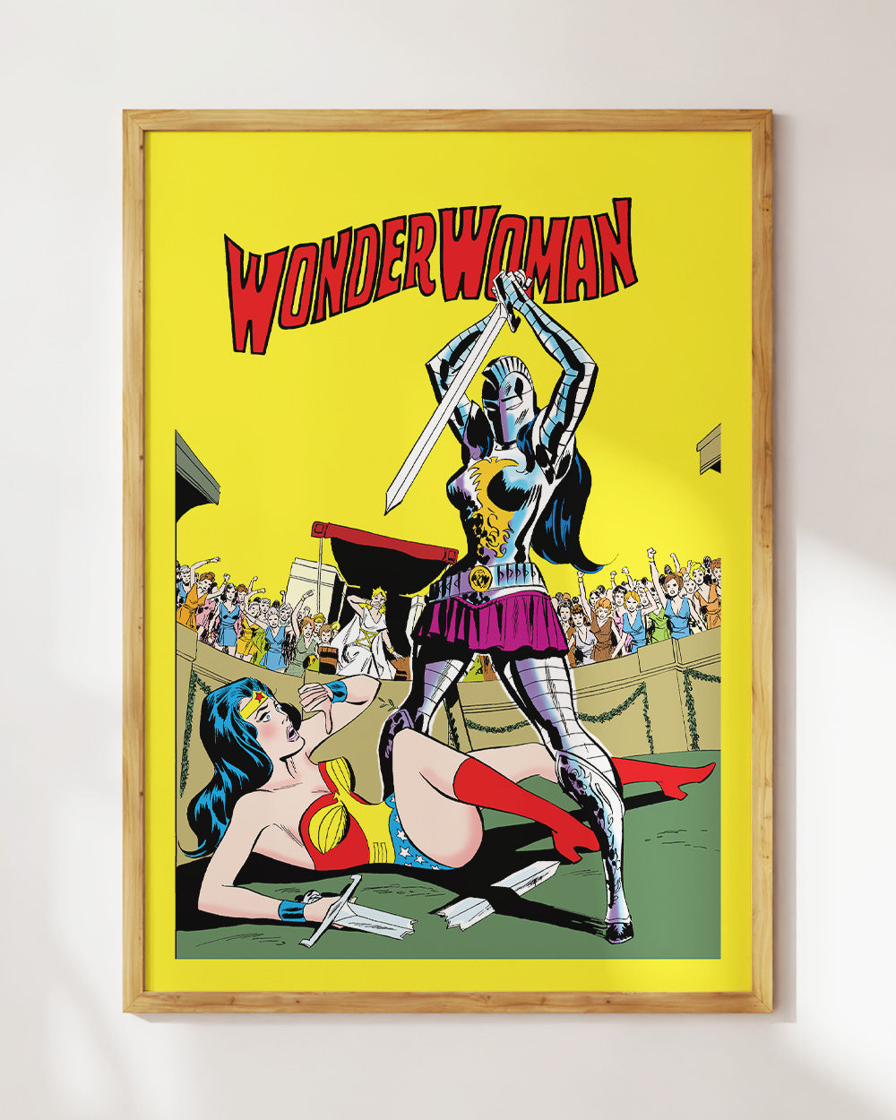 Wonder Woman Defeat Art Print #colour_Yellow