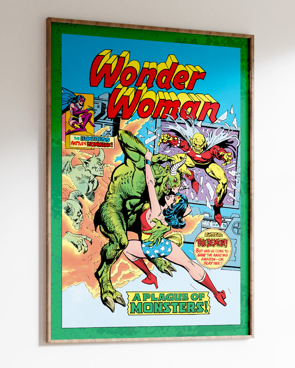 Wonder Woman Monsters Art Print #colour_Green
