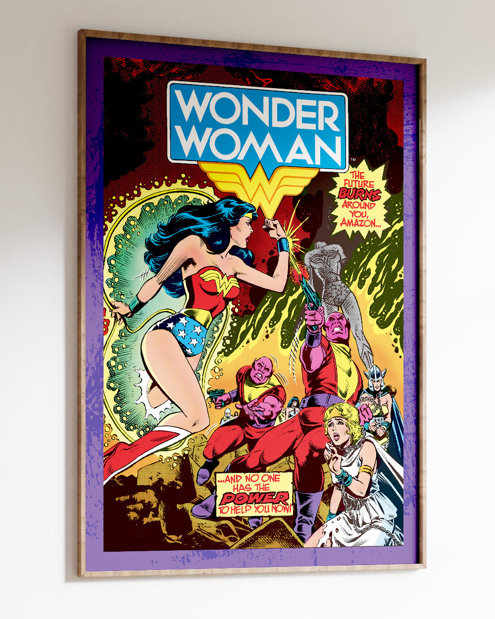 Wonder Woman Power Art Print #colour_Purple