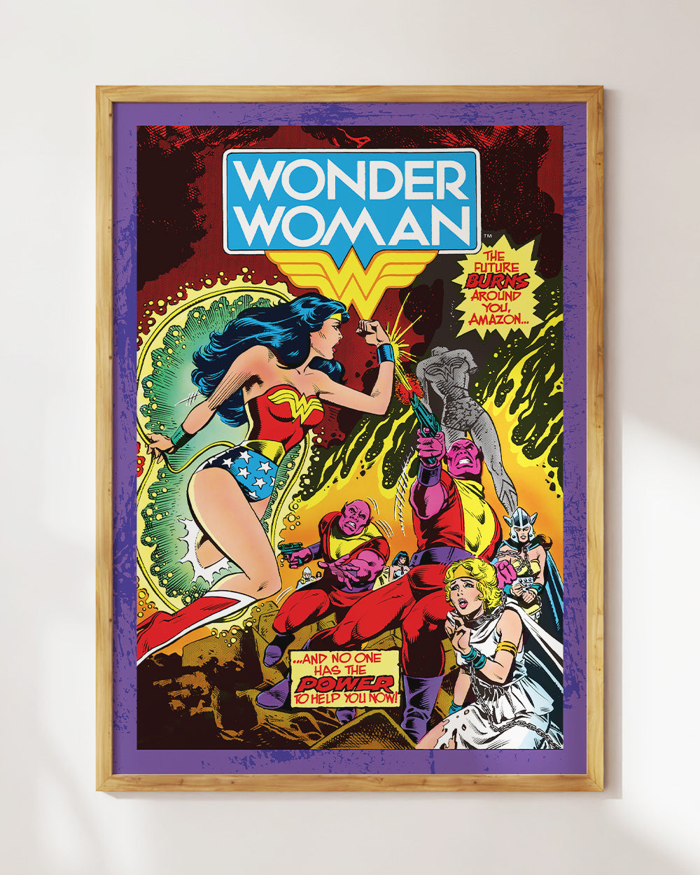 Wonder Woman Power Art Print #colour_Purple