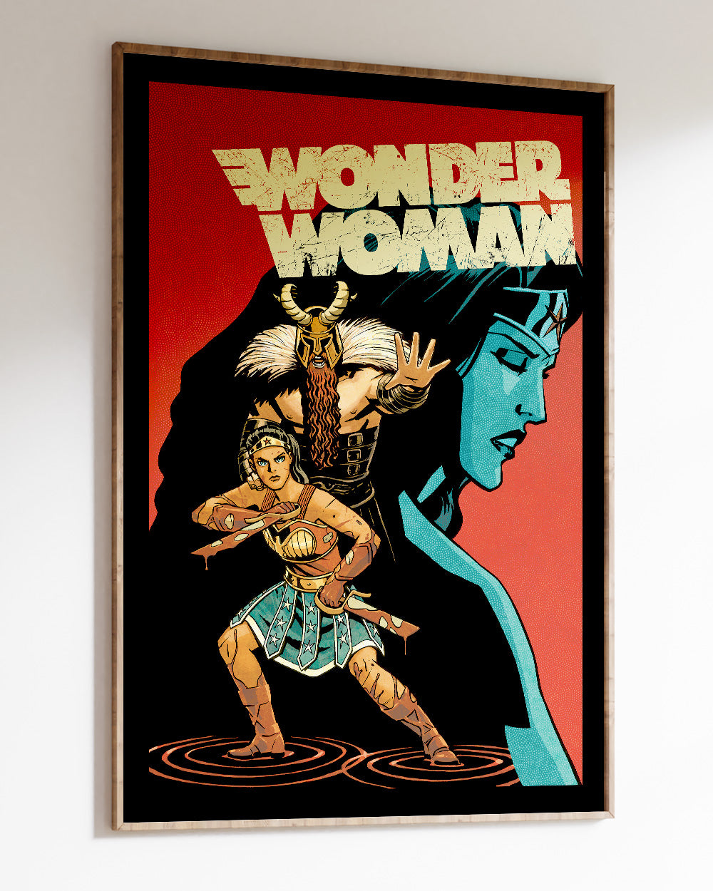 Wonder Woman Statue Art Print #colour_Black