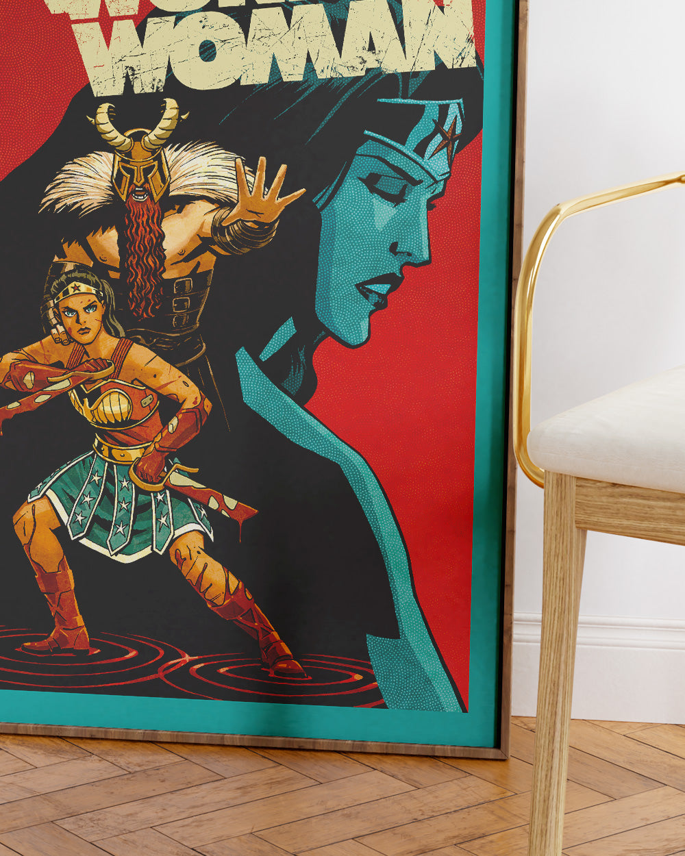 Wonder Woman Statue Art Print #colour_Blue