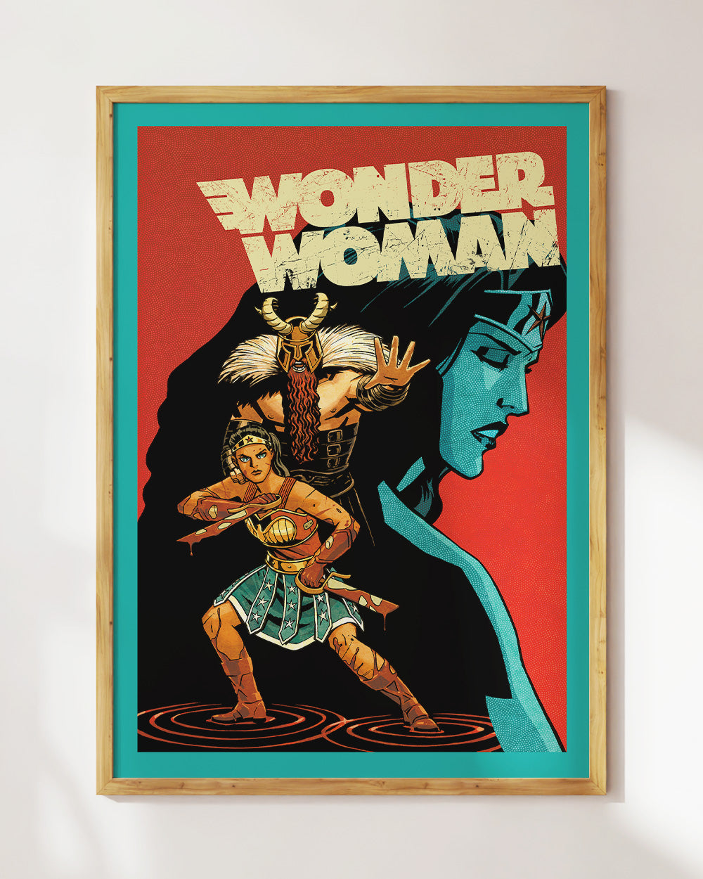 Wonder Woman Statue Art Print #colour_Blue