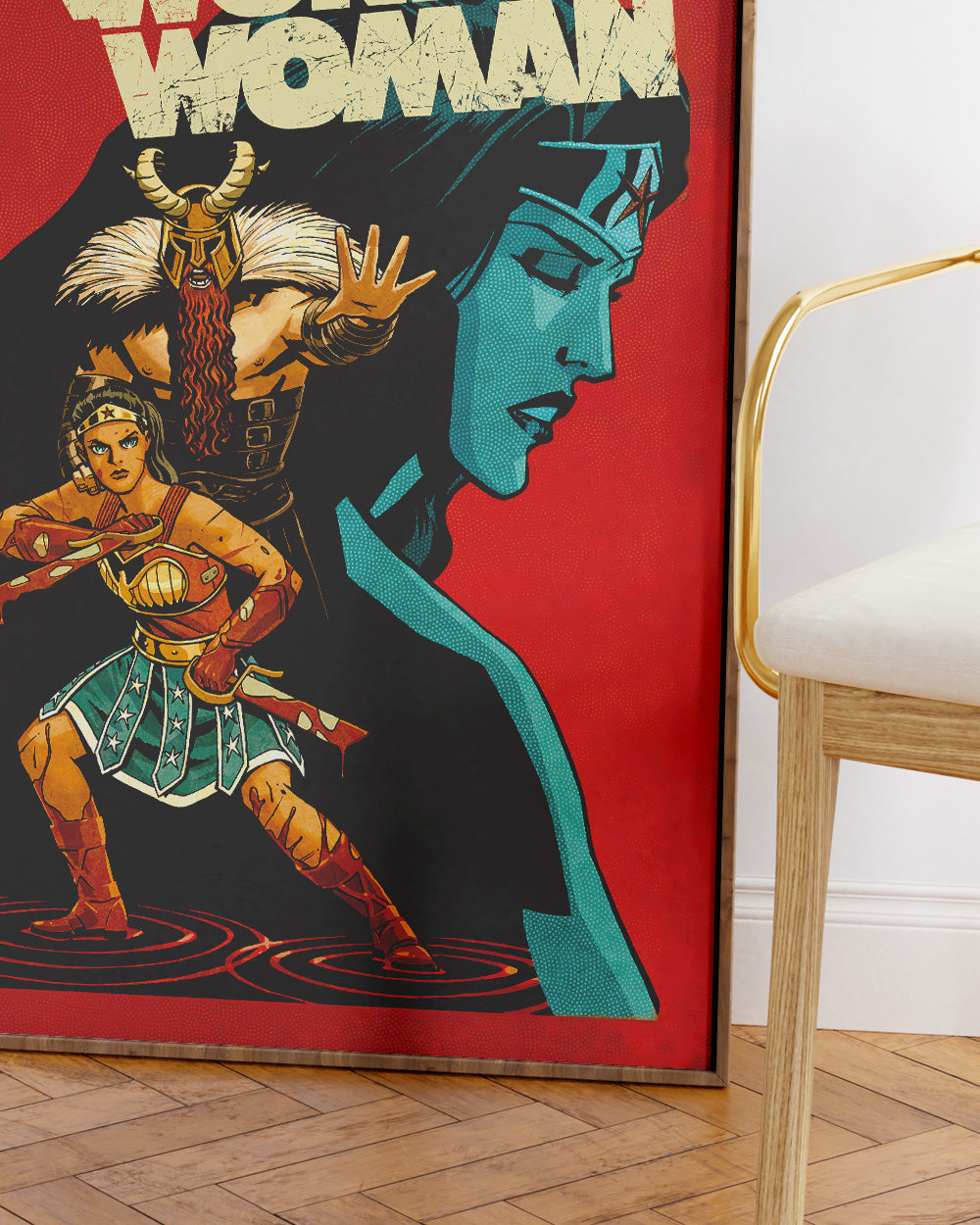 Wonder Woman Statue Art Print #colour_Red