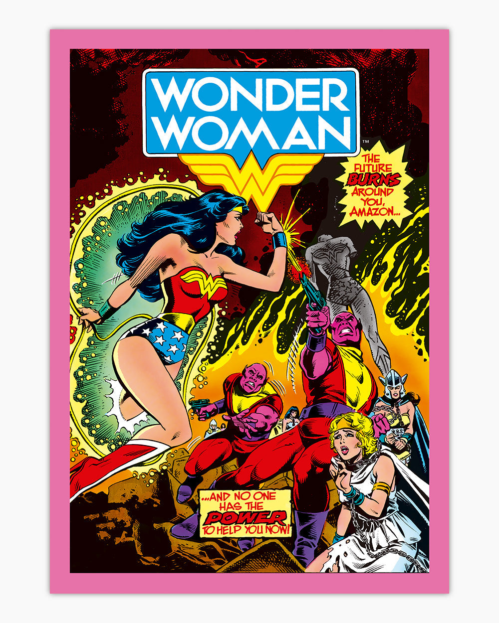 Wonder Woman Power Art Print #colour_Pink