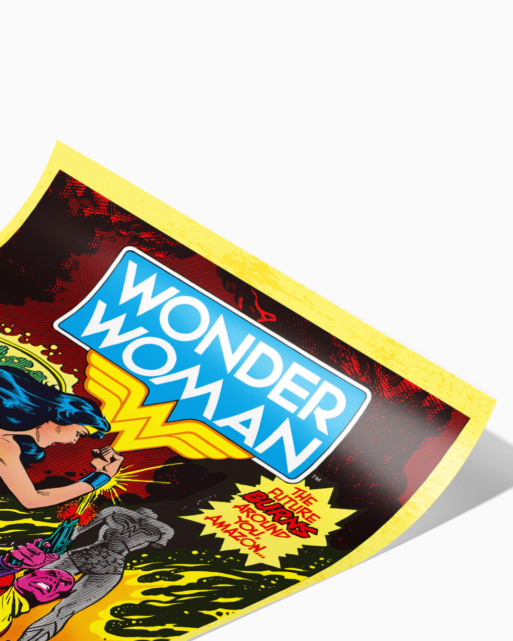 Wonder Woman Power Art Print #colour_Yellow