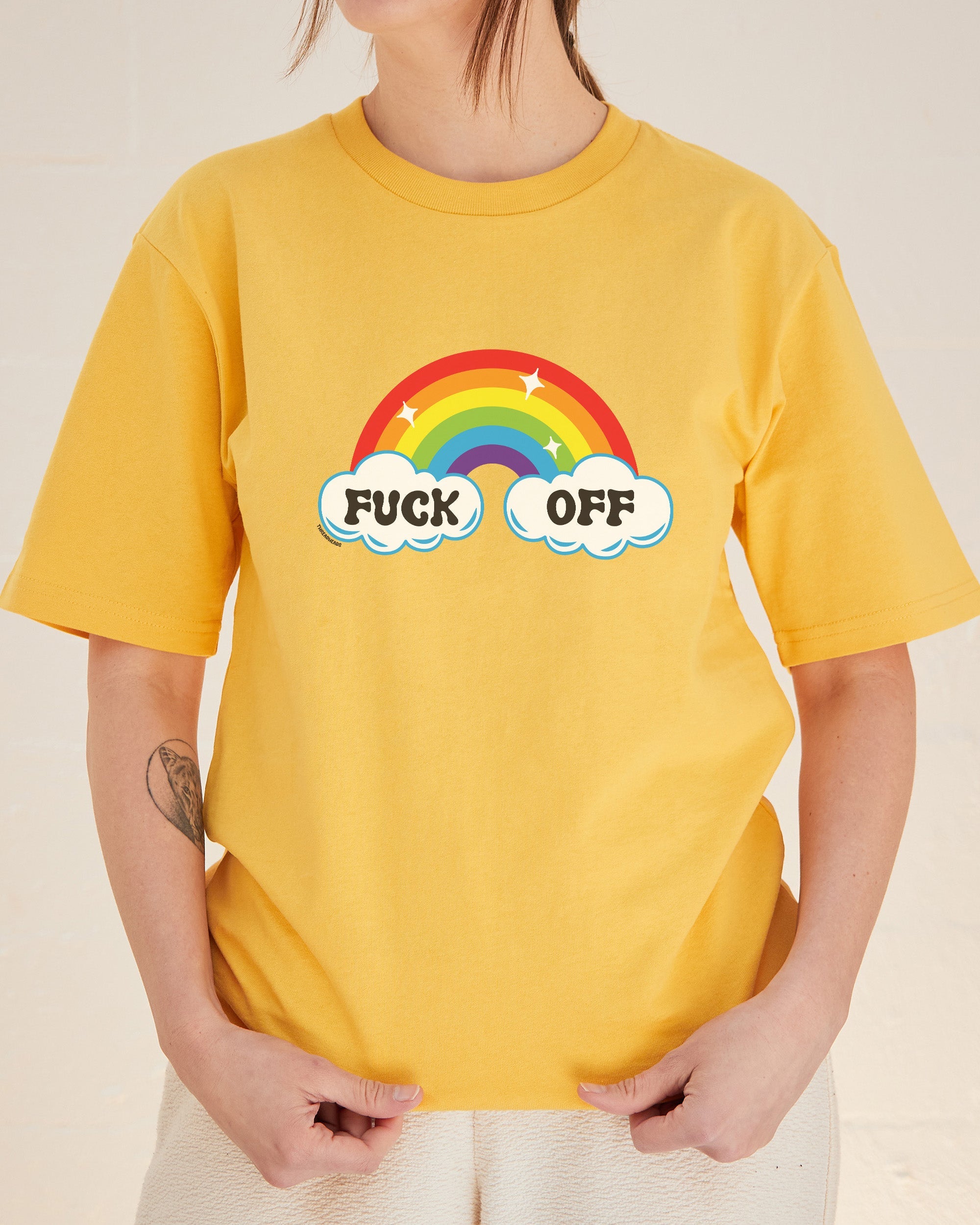 Fk Off Rainbow T-Shirt Australia Online Yellow