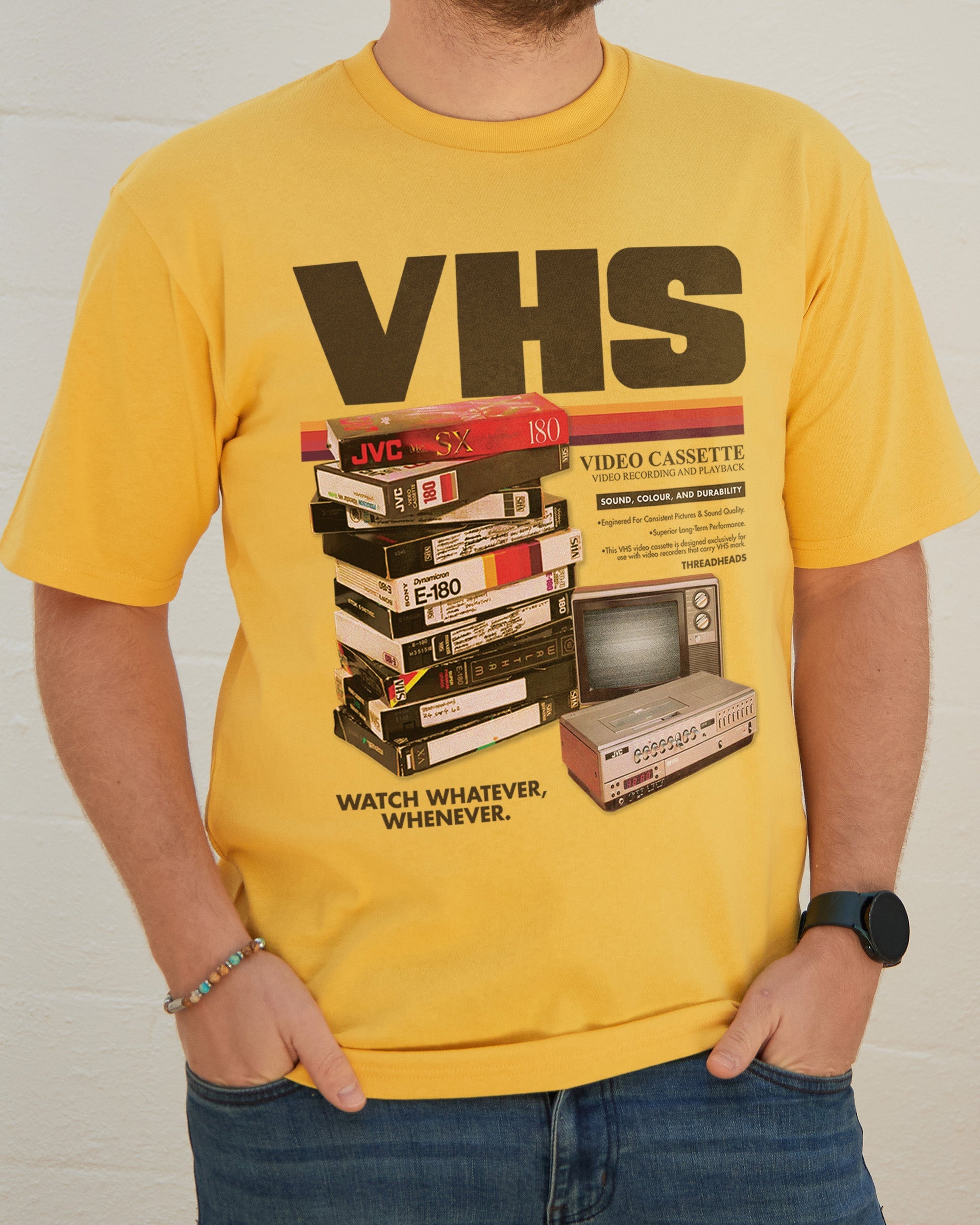 Vintage VHS Tapes T-Shirt Australia Online Yellow