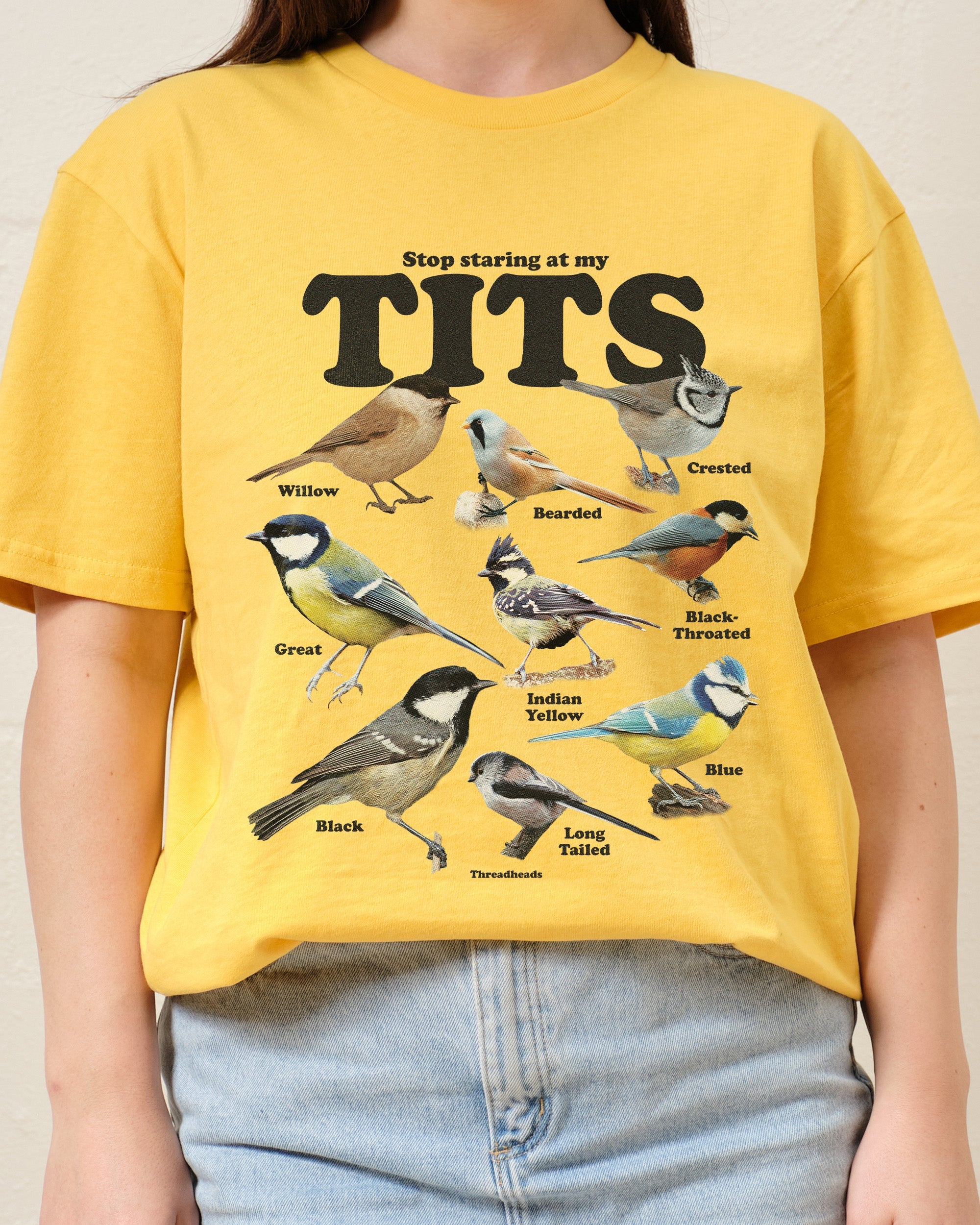 Stop Staring At My Tits T-Shirt Australia Online Yellow