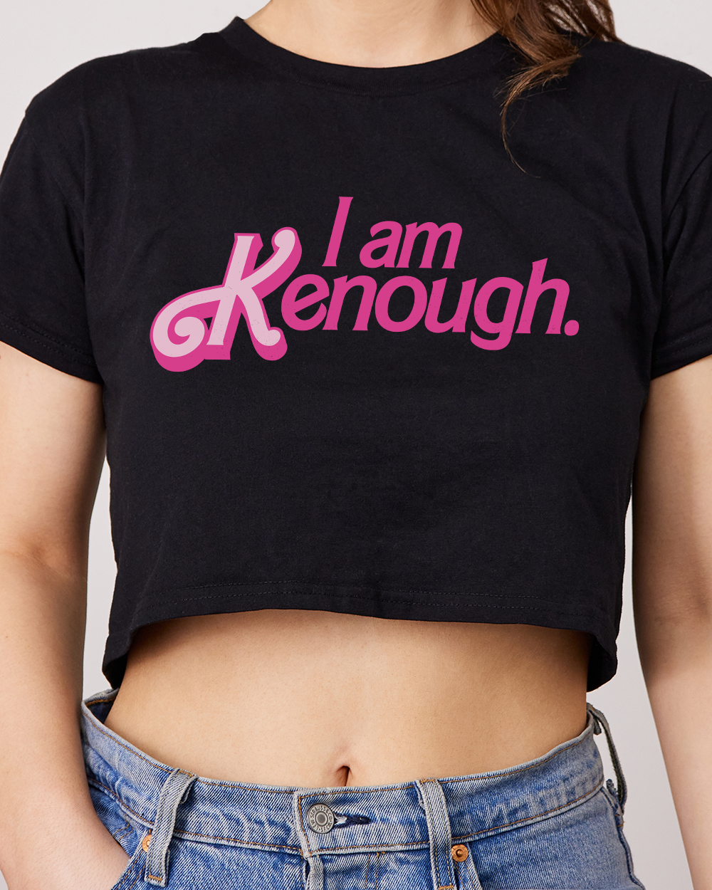 I Am Kenough Crop Tee Australia Online #colour_black