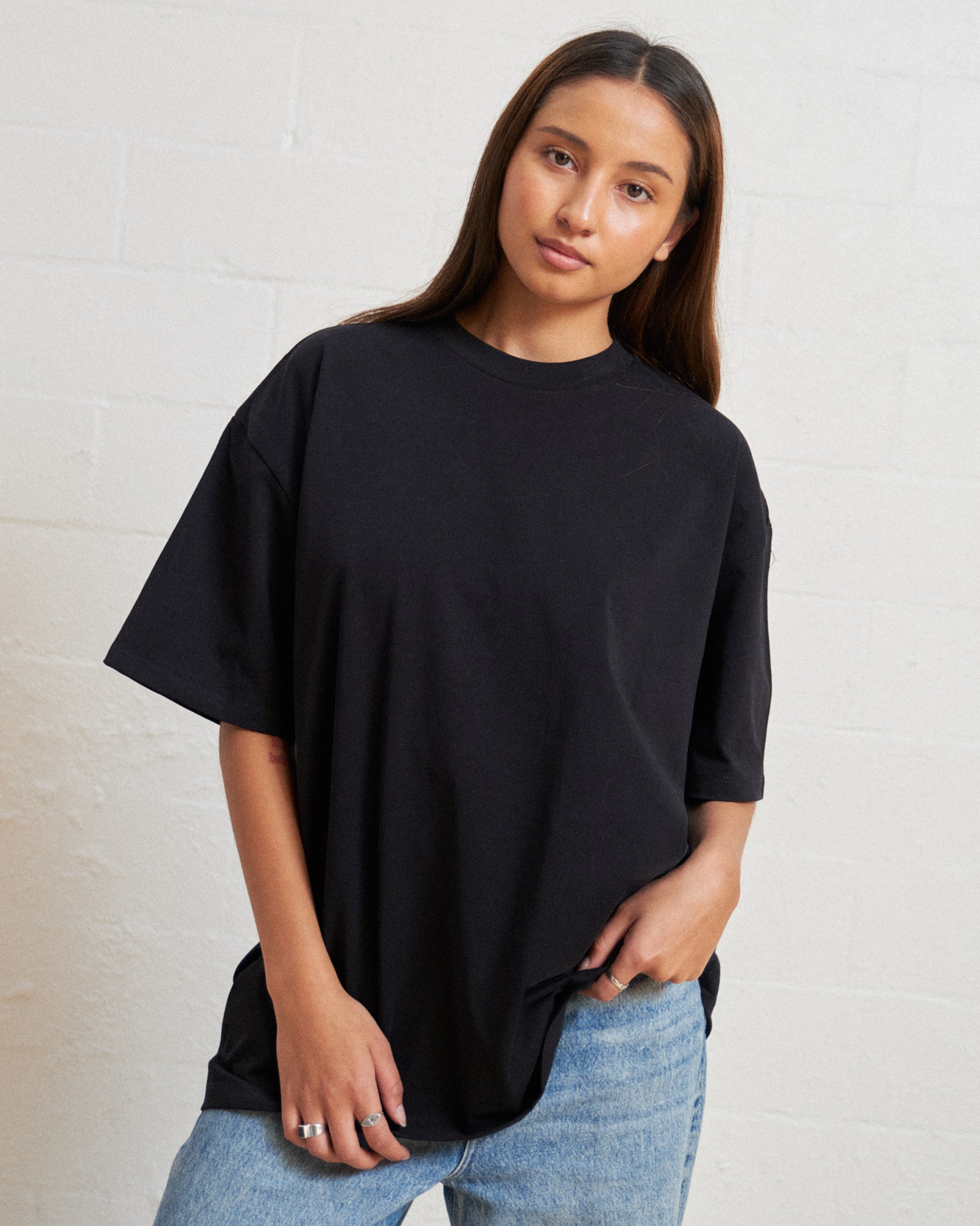 Oversized Tee 4 Pack: Charcoal, Black, Powder Blue, White Australia Online Threadheads