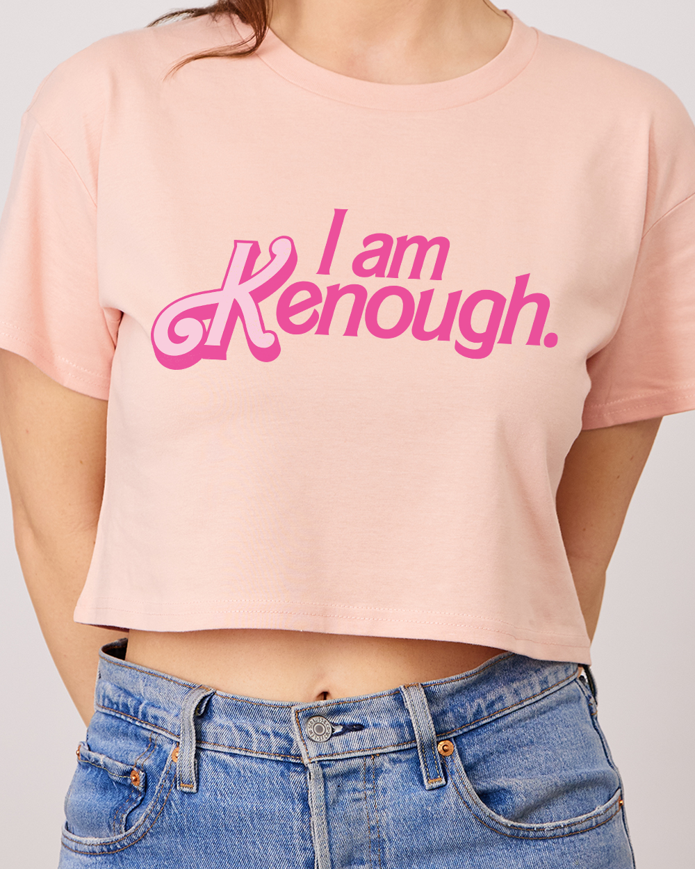 I Am Kenough Crop Tee Australia Online #colour_pink