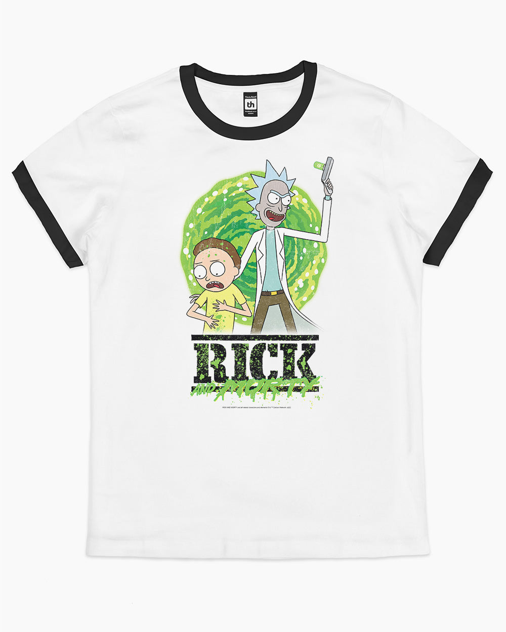 Rick and Morty Splatter T-Shirt Australia Online #colour_black ringer
