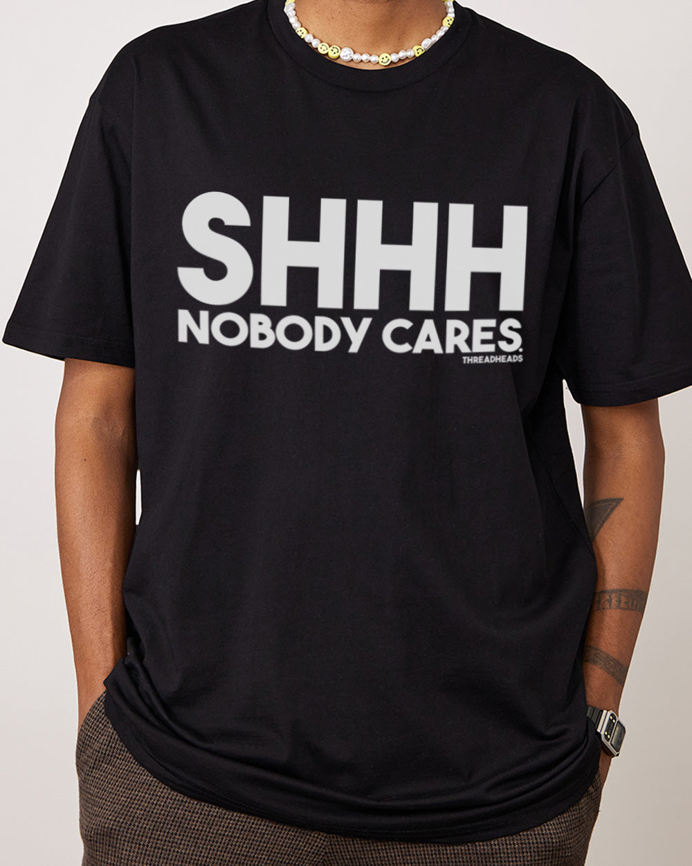 Nobody Cares T-Shirt Australia Online #colour_black