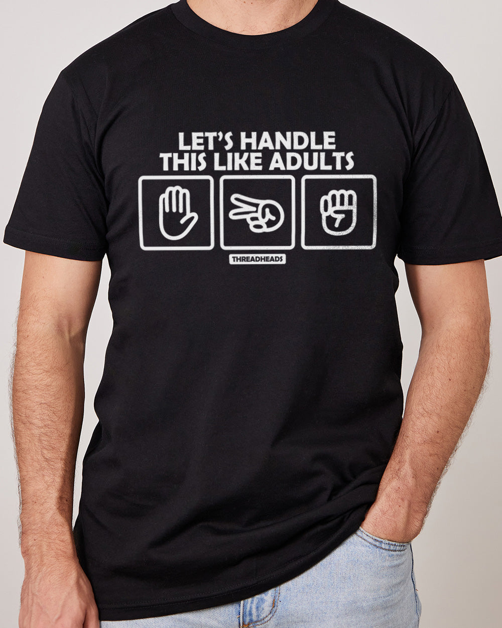 Let's Handle This Like Adults T-Shirt Australia Online #colour_black