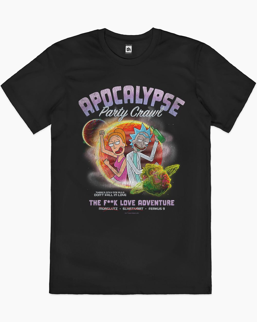 Rick and Morty - Apocalypse Party Crawl T-Shirt Australia Online #colour_black