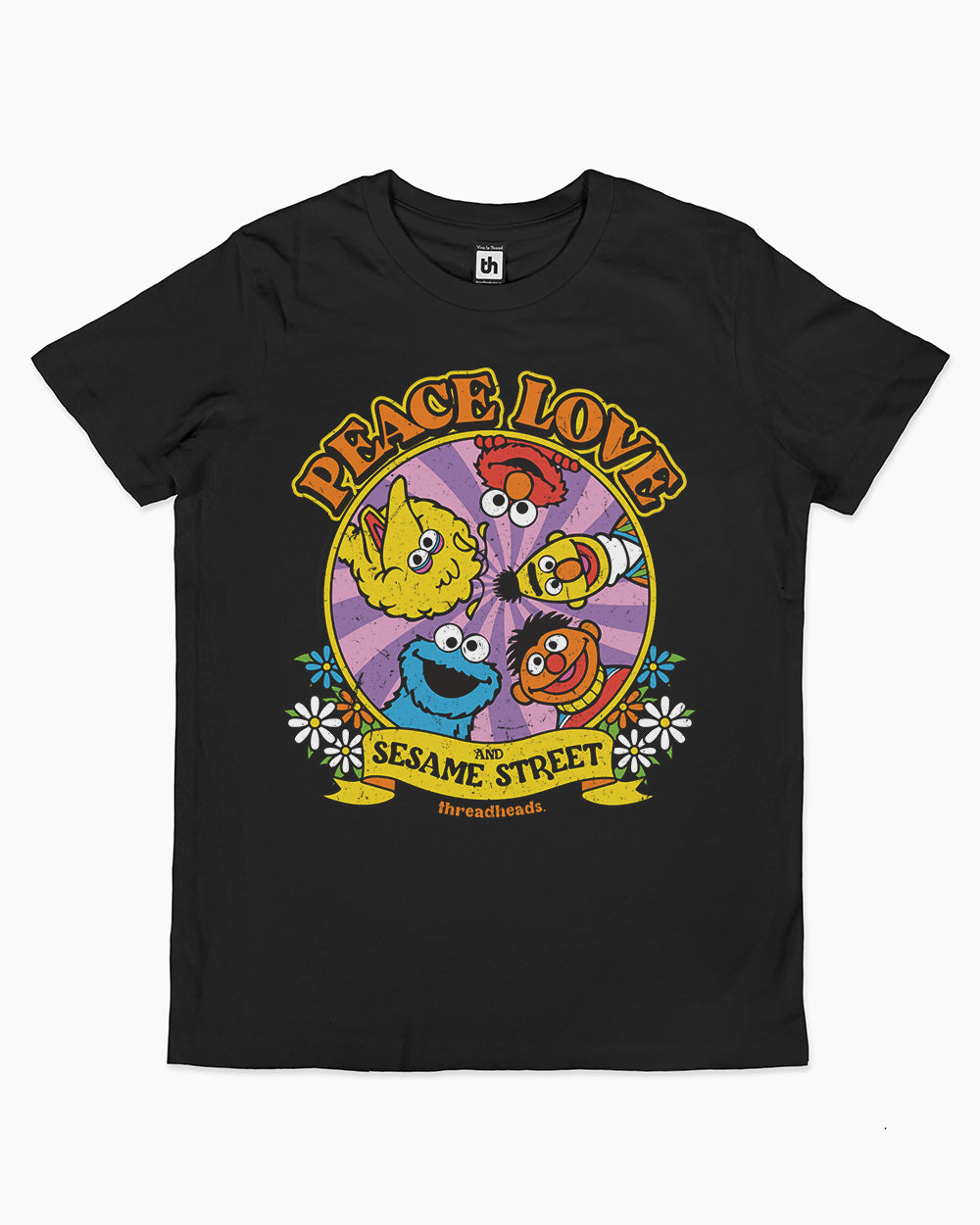 Peace Love And Sesame Street Kids T-Shirt Australia Online #colour_black