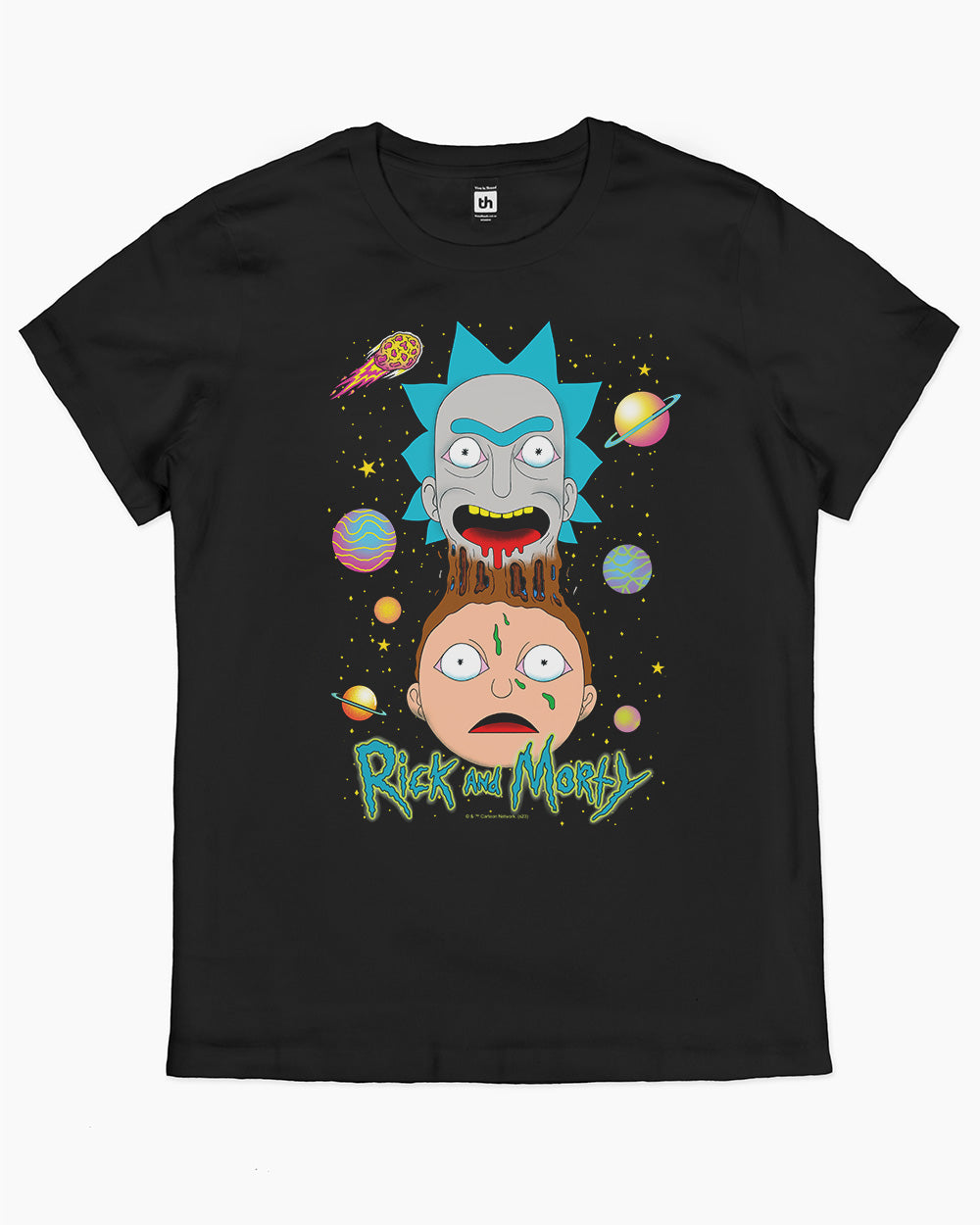 Rick and Morty Melting T-Shirt Australia Online #colour_black