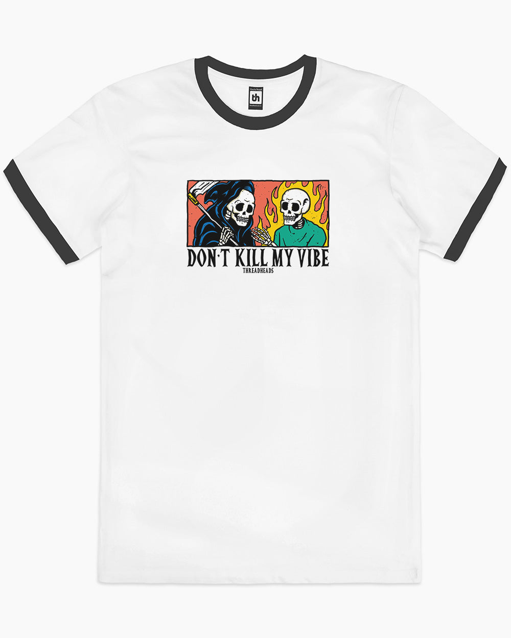 Don't Kill My Vibe T-Shirt Australia Online #colour_black ringer