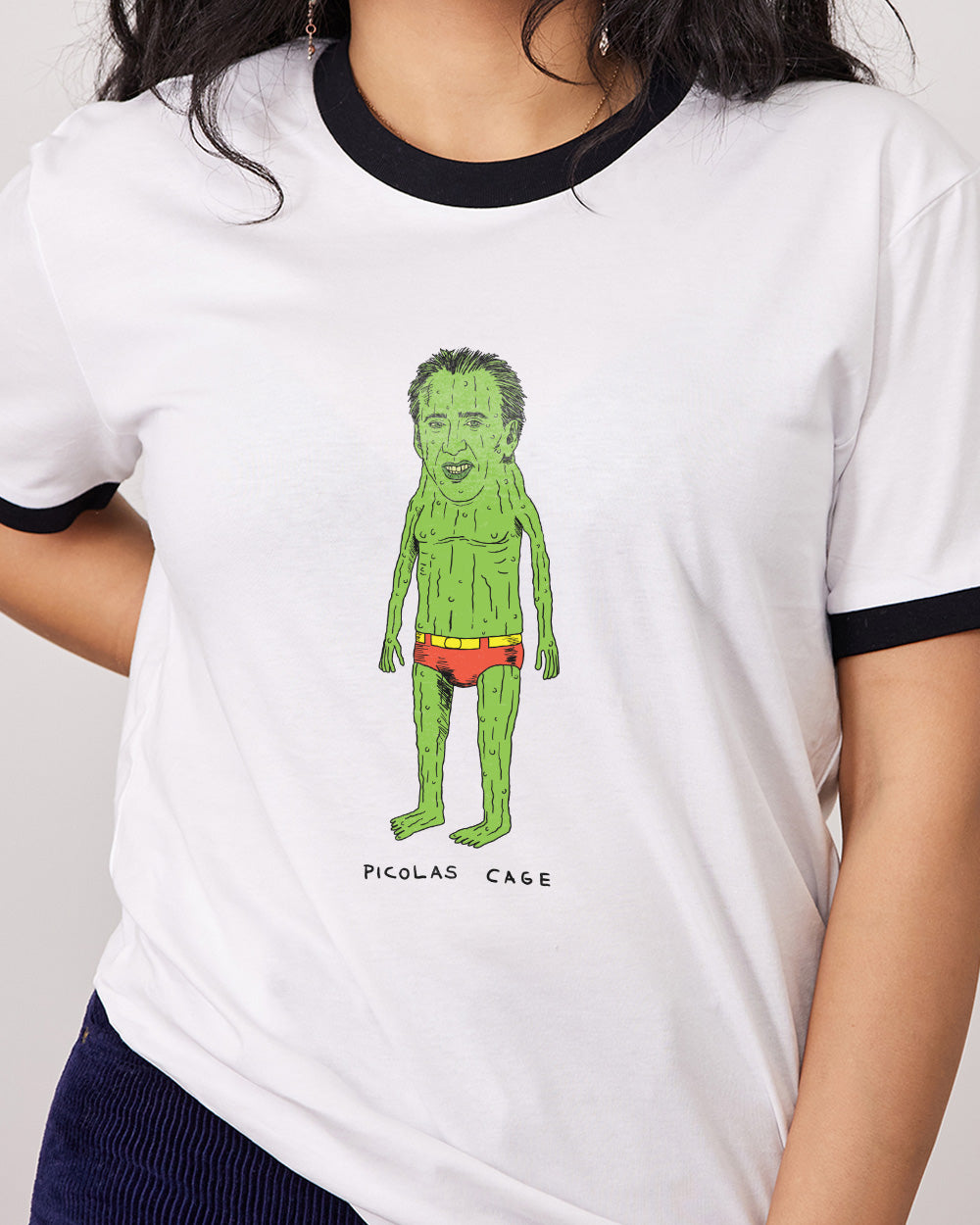 Picolas Cage T-Shirt Australia Online #colour_black ringer