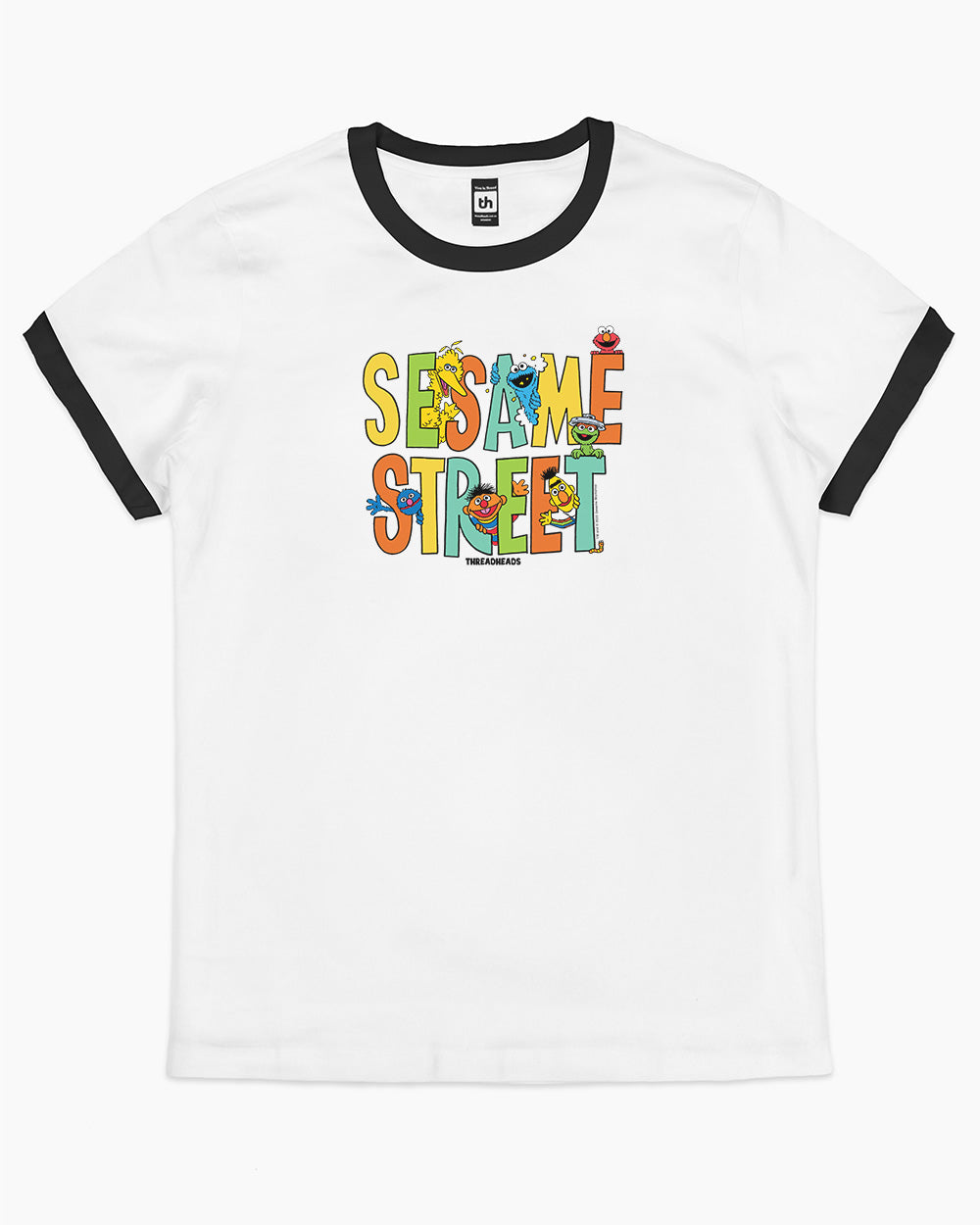 Sesame Street Friends T-Shirt Australia Online #colour_black ringer