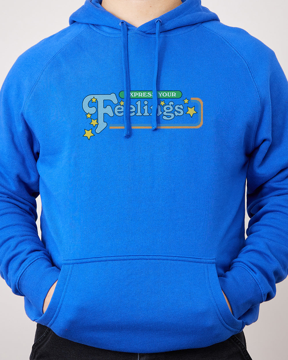 Express Your Feelings Front and Back Hoodie Australia Online #colour_blue