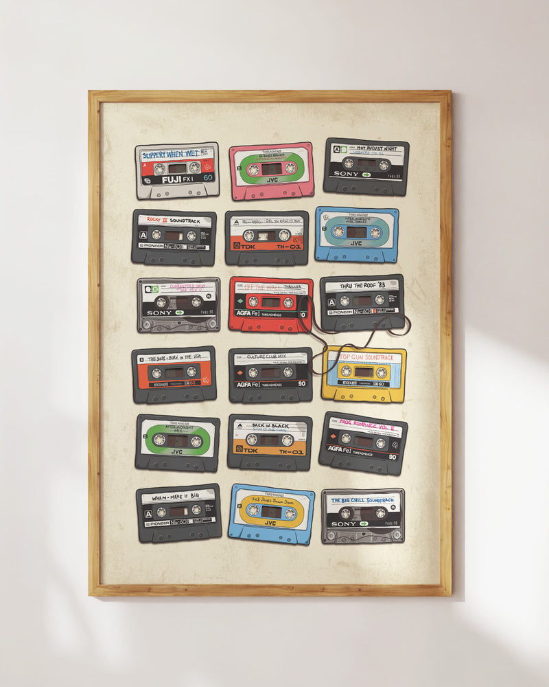 Cassette Tapes Art Print | Threadheads Exclusive