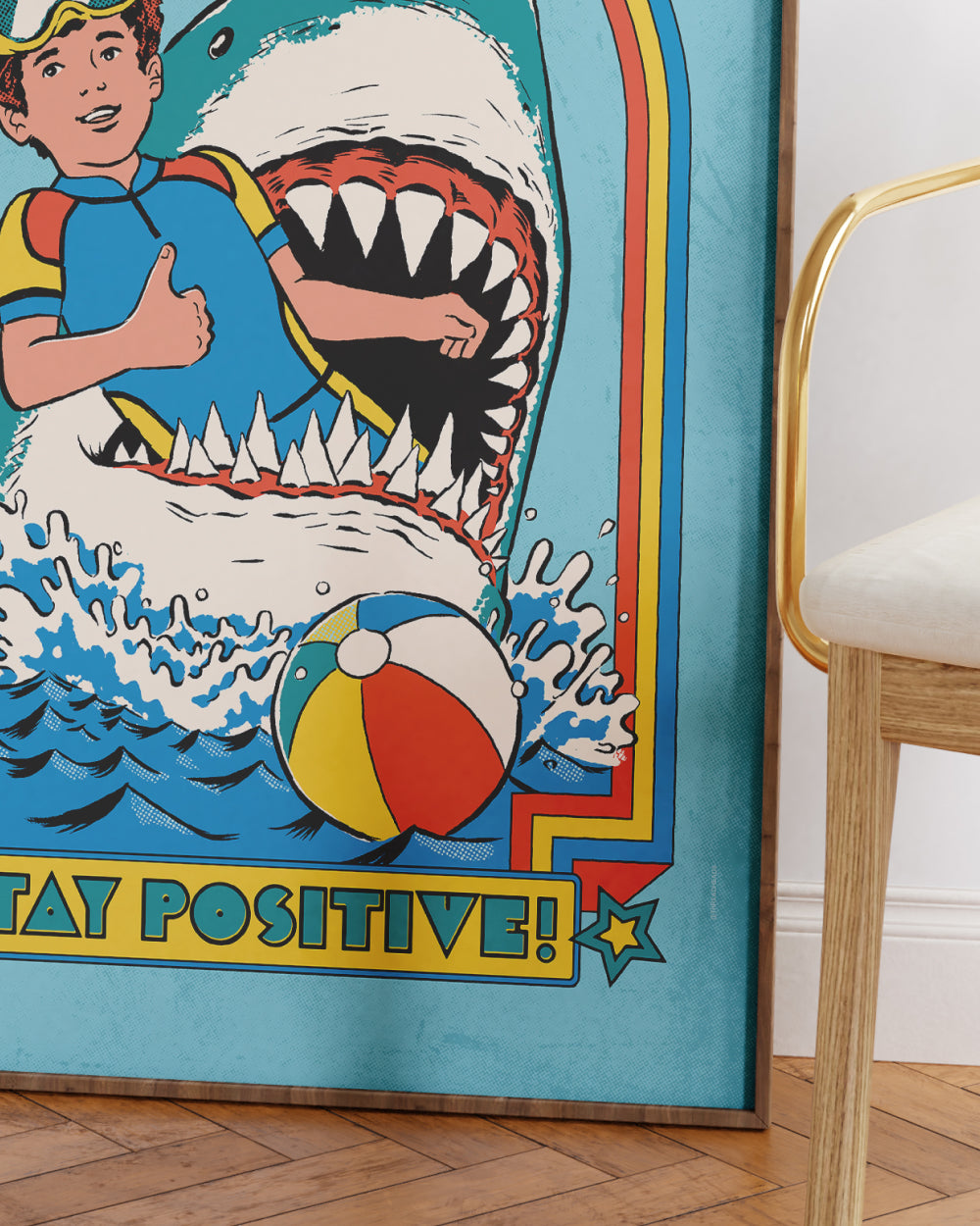 Stay Positive Art Print Online Australia #colour_blue