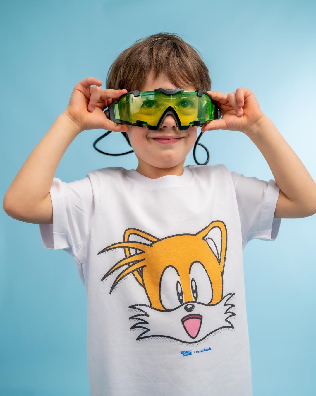 Tails Face Kids T-Shirt Australia Online #colour_white
