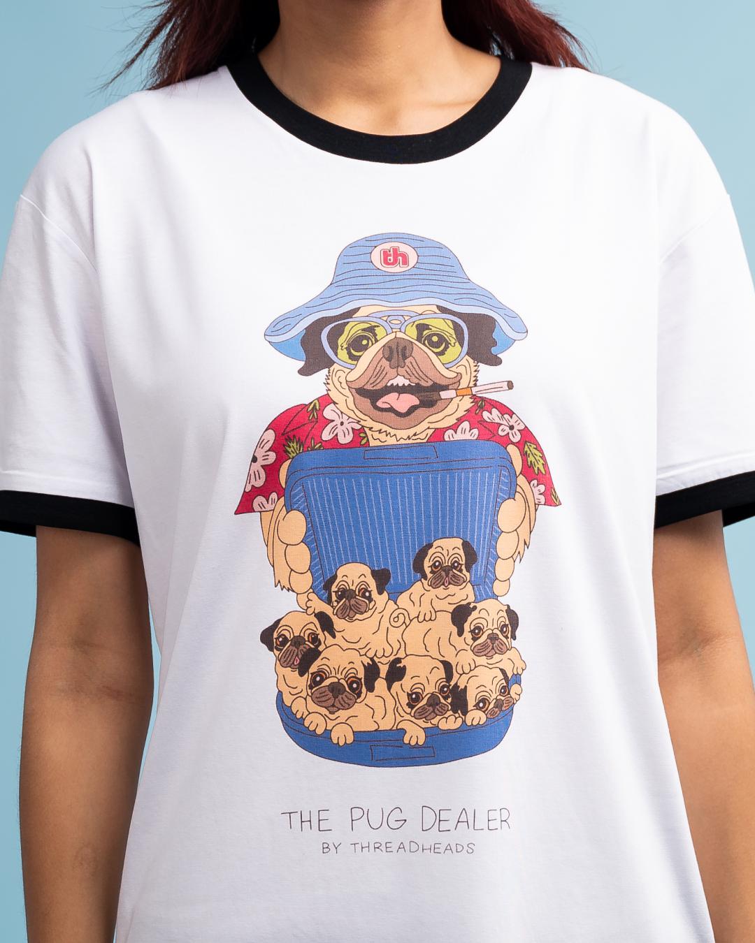 Pug Dealer T-Shirt Australia Online #colour_black ringer