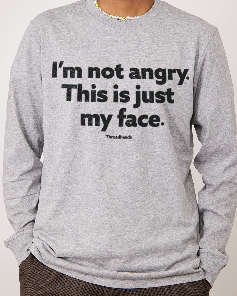 I'm Not Angry Long Sleeve Australia Online #colour_grey