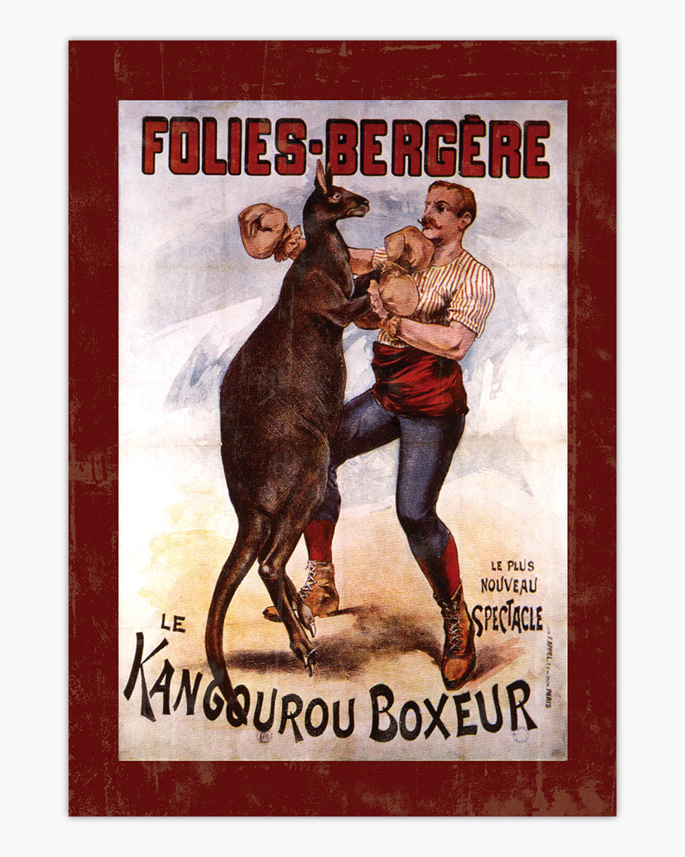Kangaroo Boxer Art Print Australia Online