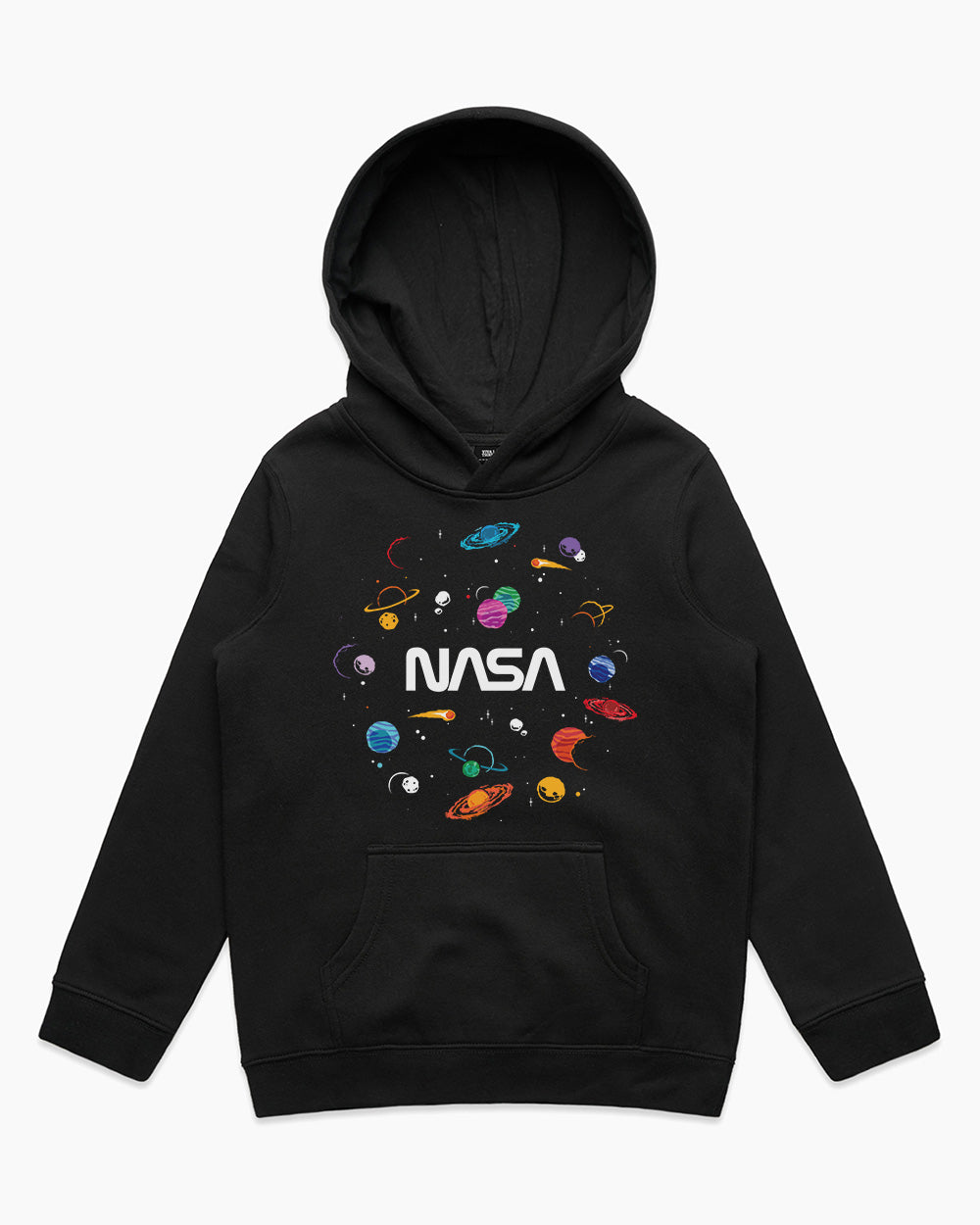 NASA Planets Kids Hoodie Australia Online #colour_black