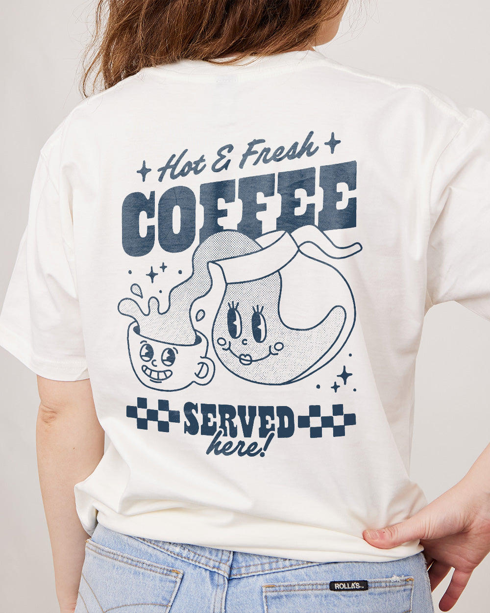 Hot & Fresh Coffee T-Shirt Australia Online #colour_white