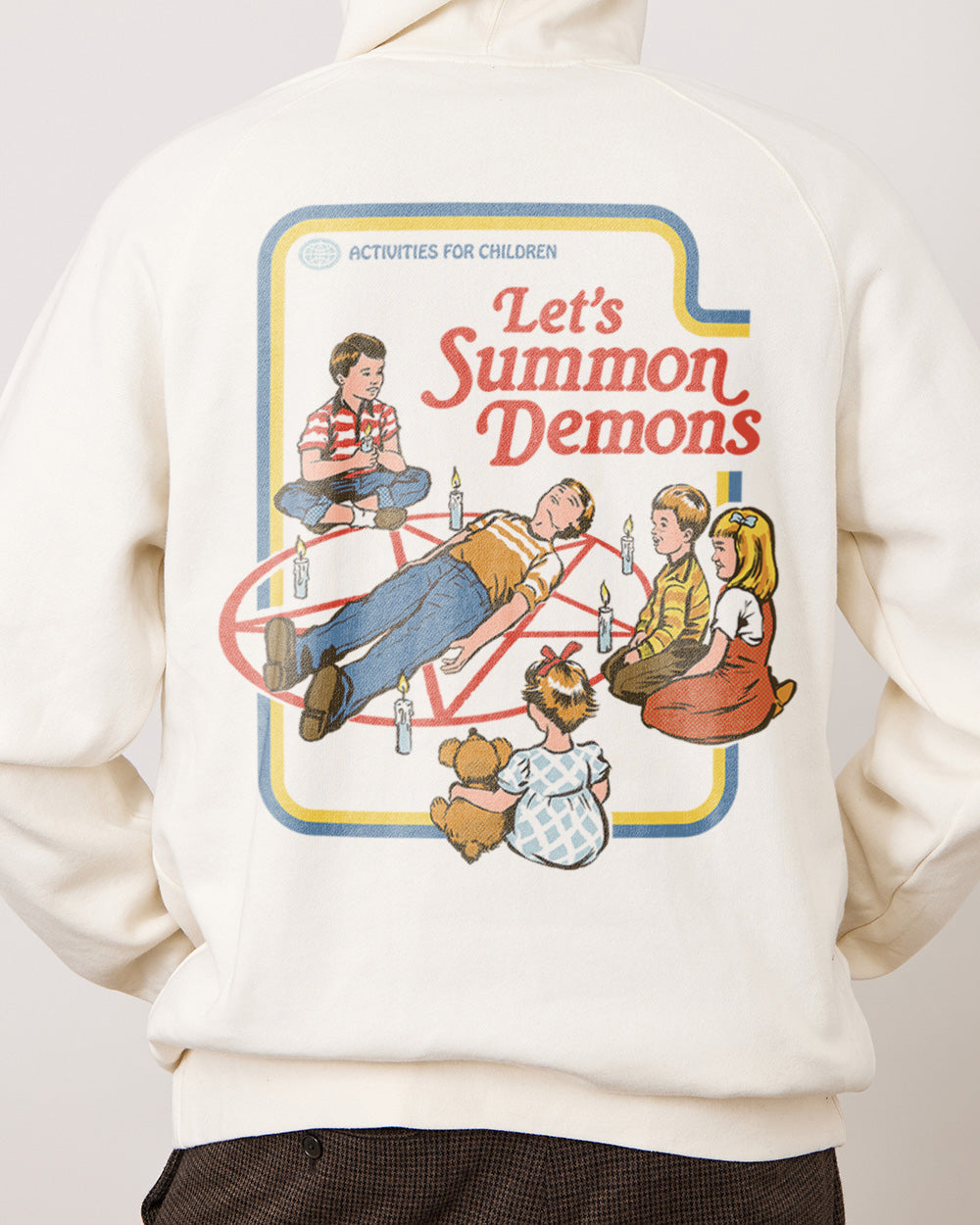 Let's Summon Demons Front and Back Hoodie Australia Online #colour_natural