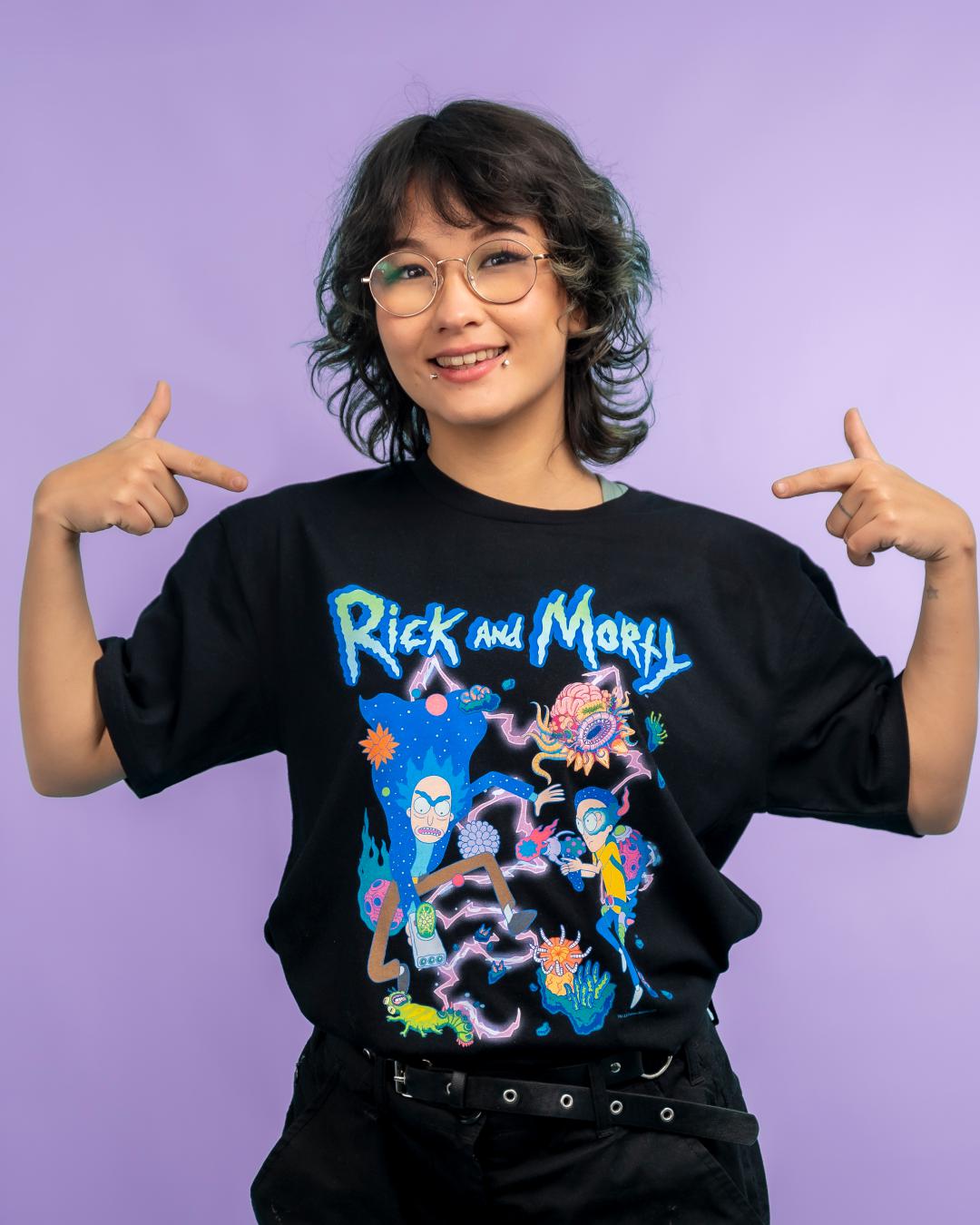 Rick and Morty Creatures T-Shirt Australia Online #colour_black
