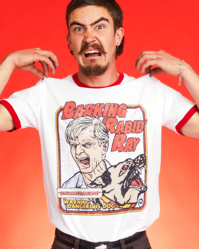 Barking Rabid Ray T-Shirt Australia Online #colour_red ringer