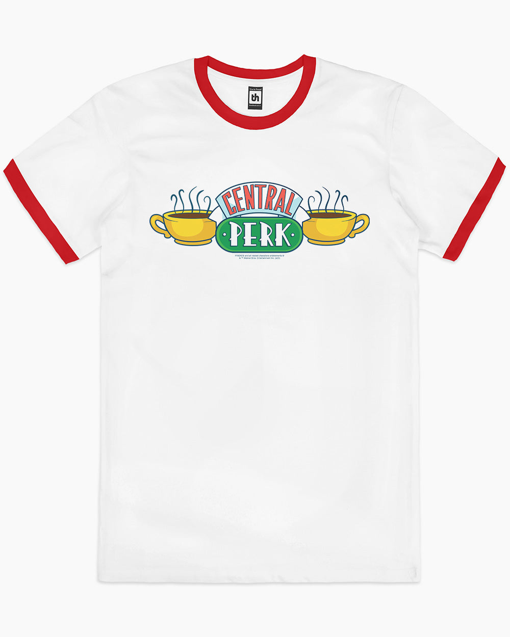 Central Perk Logo T-Shirt Australia Online #colour_red ringer