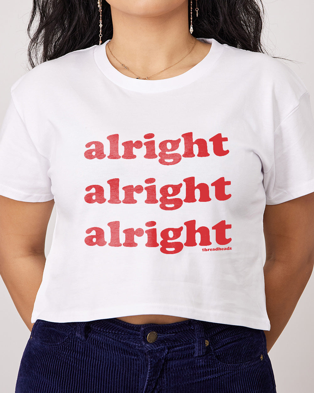 Alright Alright Alright Crop Tee Australia Online #colour_white