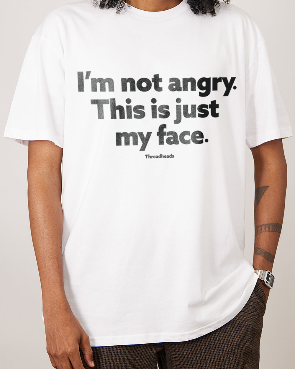 I'm Not Angry T-Shirt Australia Online #colour_white