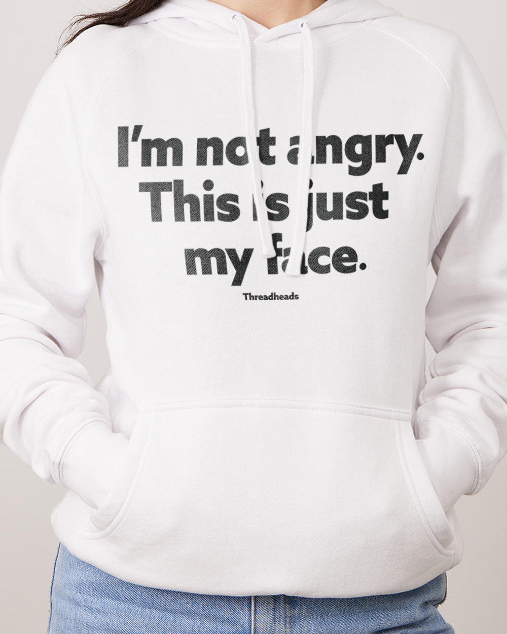 I'm Not Angry Hoodie Australia Online #colour_white