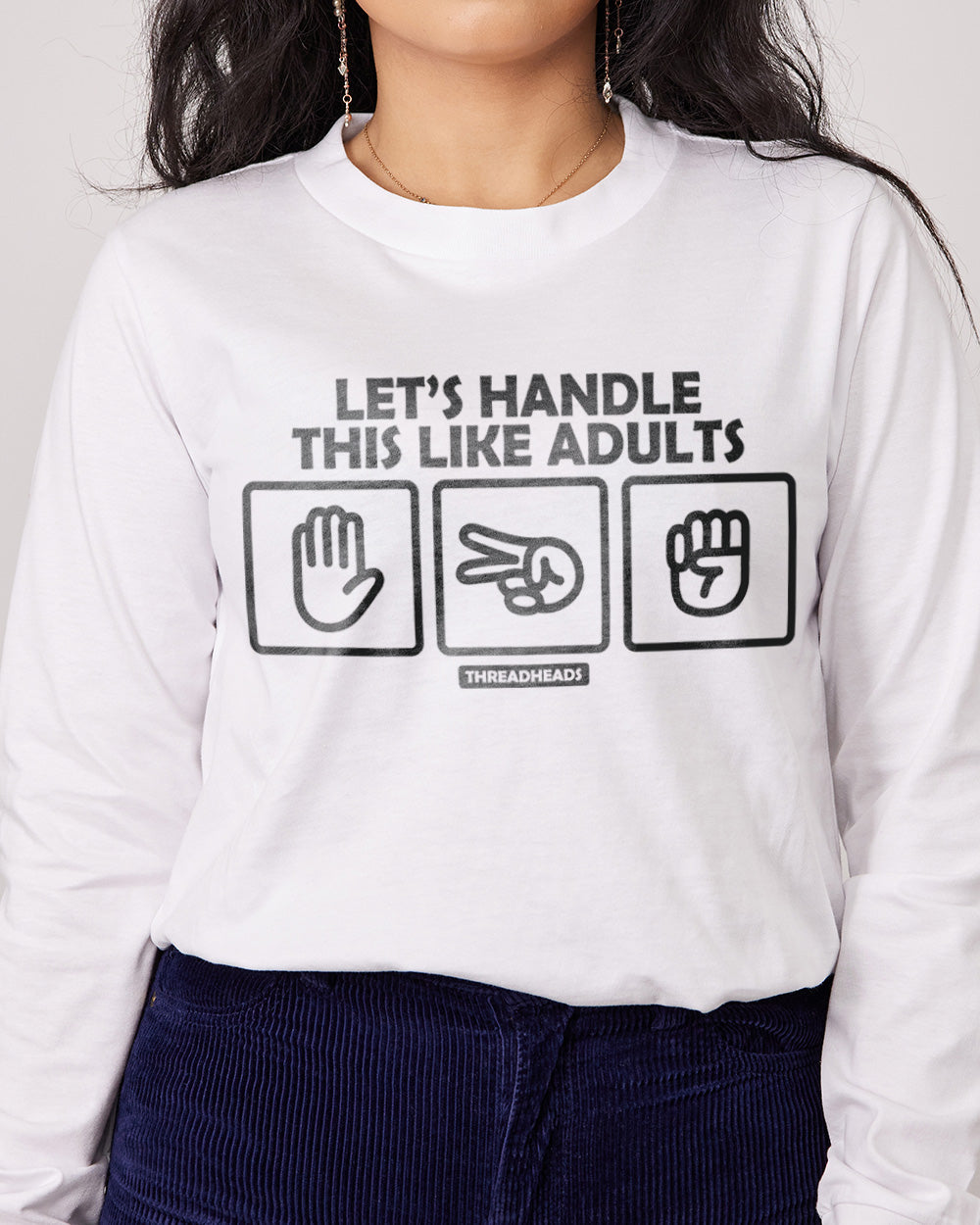Let's Handle This Like Adults Long Sleeve Australia Online #colour_white