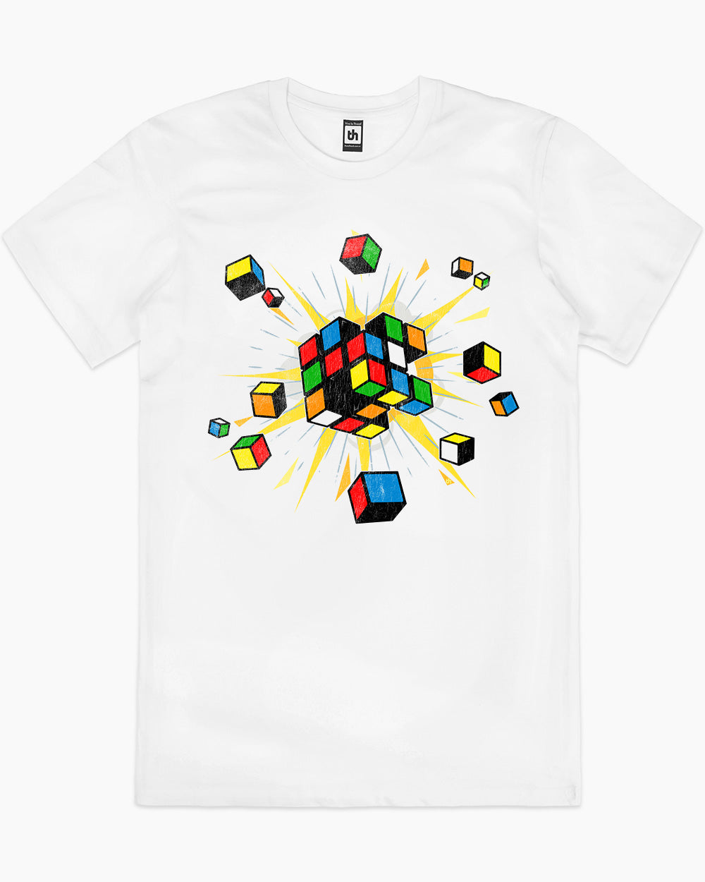 Exploding Cube T-Shirt Australia Online #colour_white